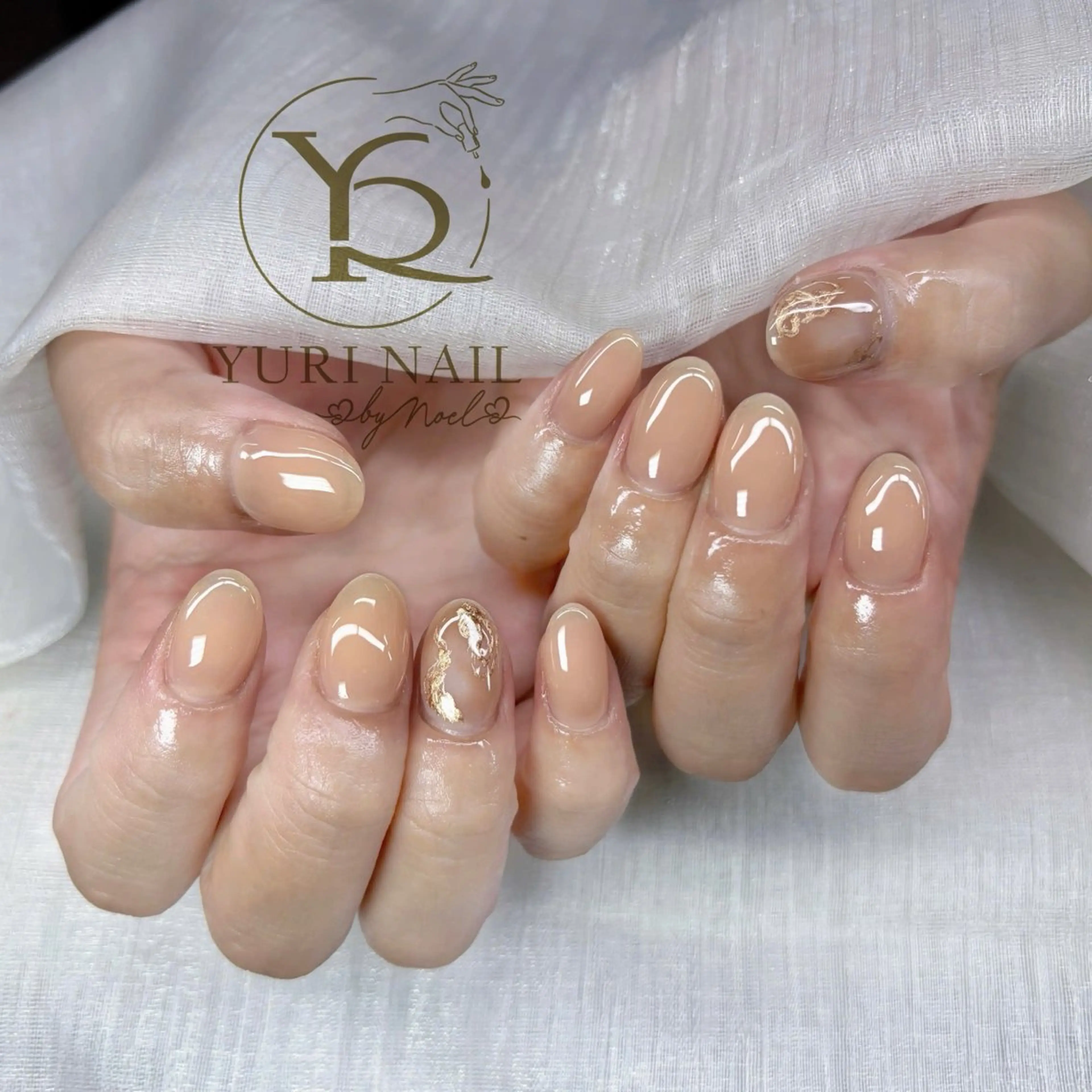 ネイル オーロラネイル ブルー チークネイル フレンチネイル ジェルネイル ハンドネイル フットネイル ハンドケア YURI Nail Funabashiのネイルデザイン