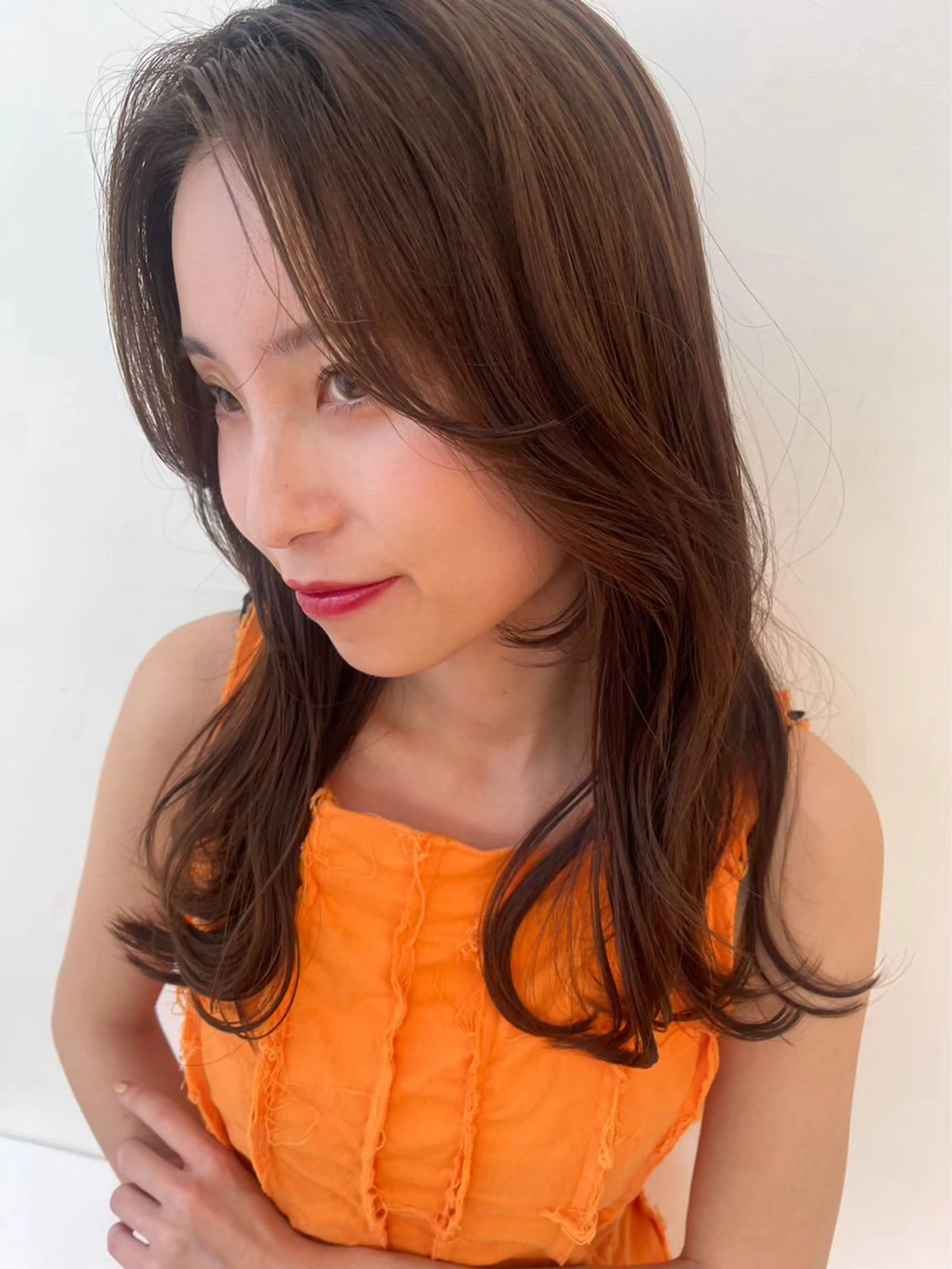 セミロング カラー 赤み消しカラー 🩵かりんのヘアスタイル