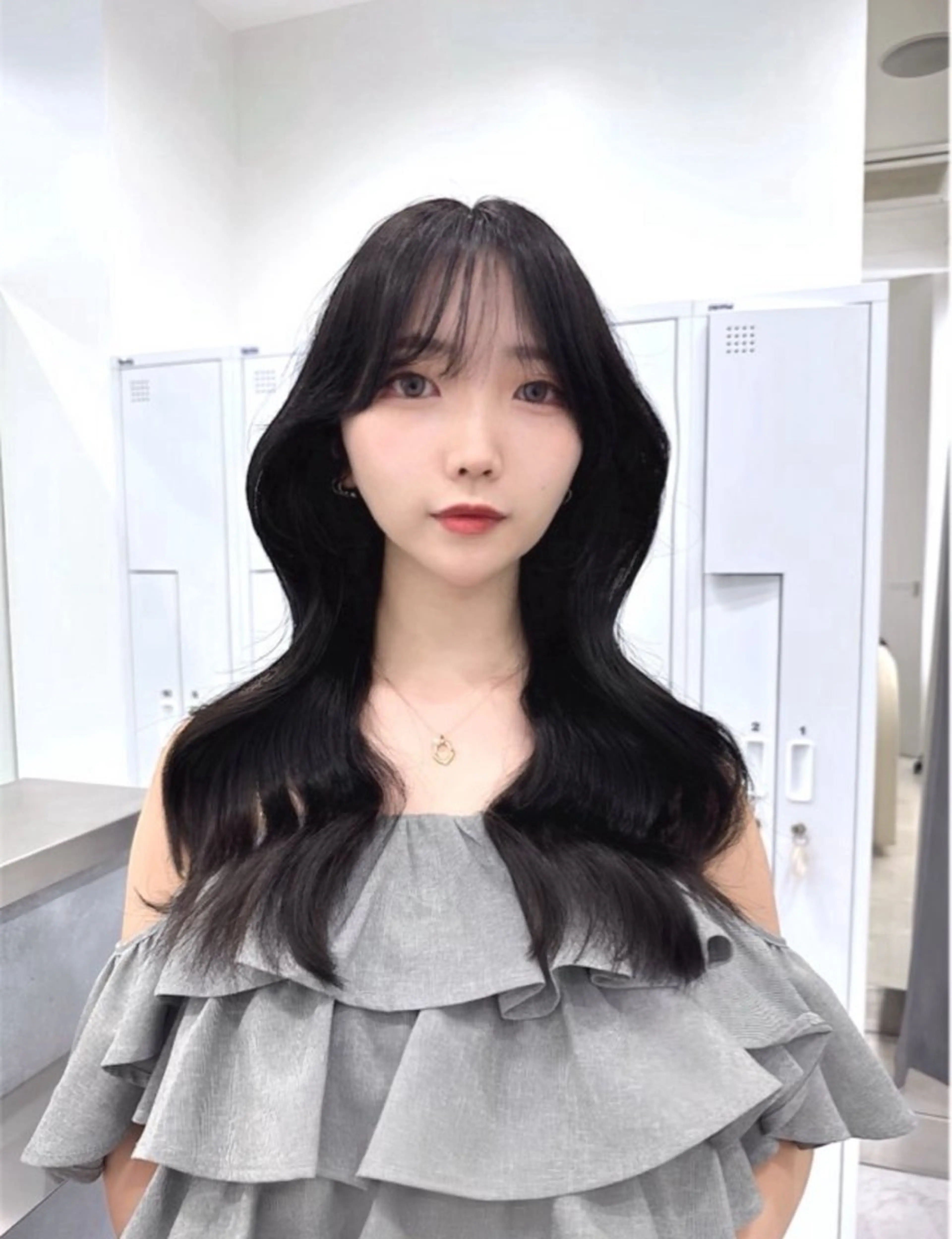 セミロング カラー ヘアアレンジ ヘアカラー トリートメント ヘアセット miuru/韓国ヘア /レイヤーカットのヘアスタイル