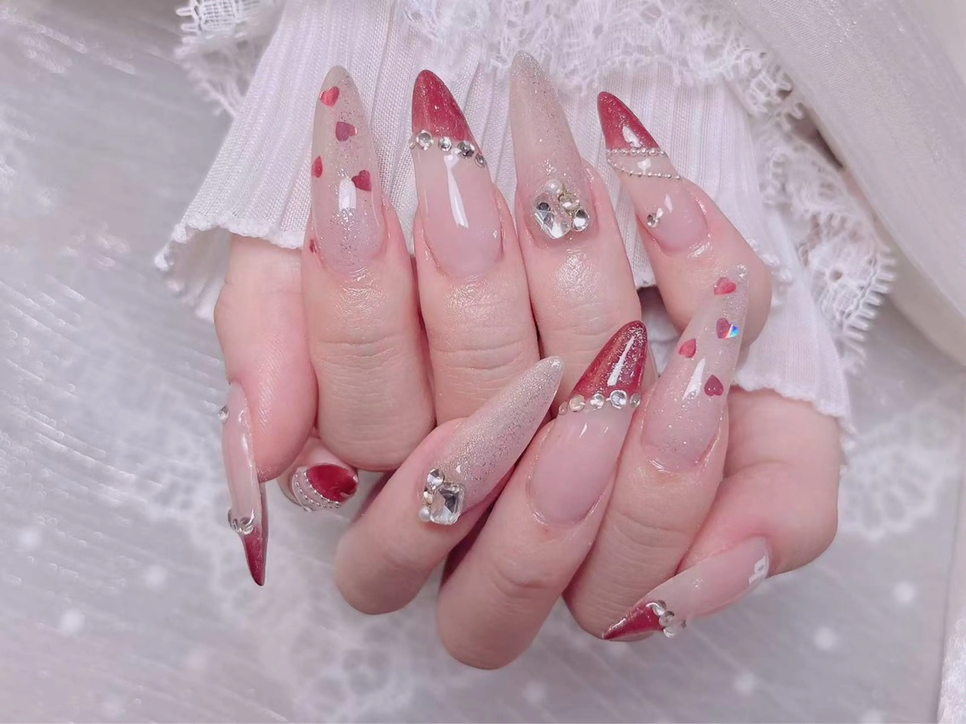 🦋[10本チップ長さだし]シンプル持ち込みデザイン　パーツ付け放題❣️ソフトジェルオフ込みの写真