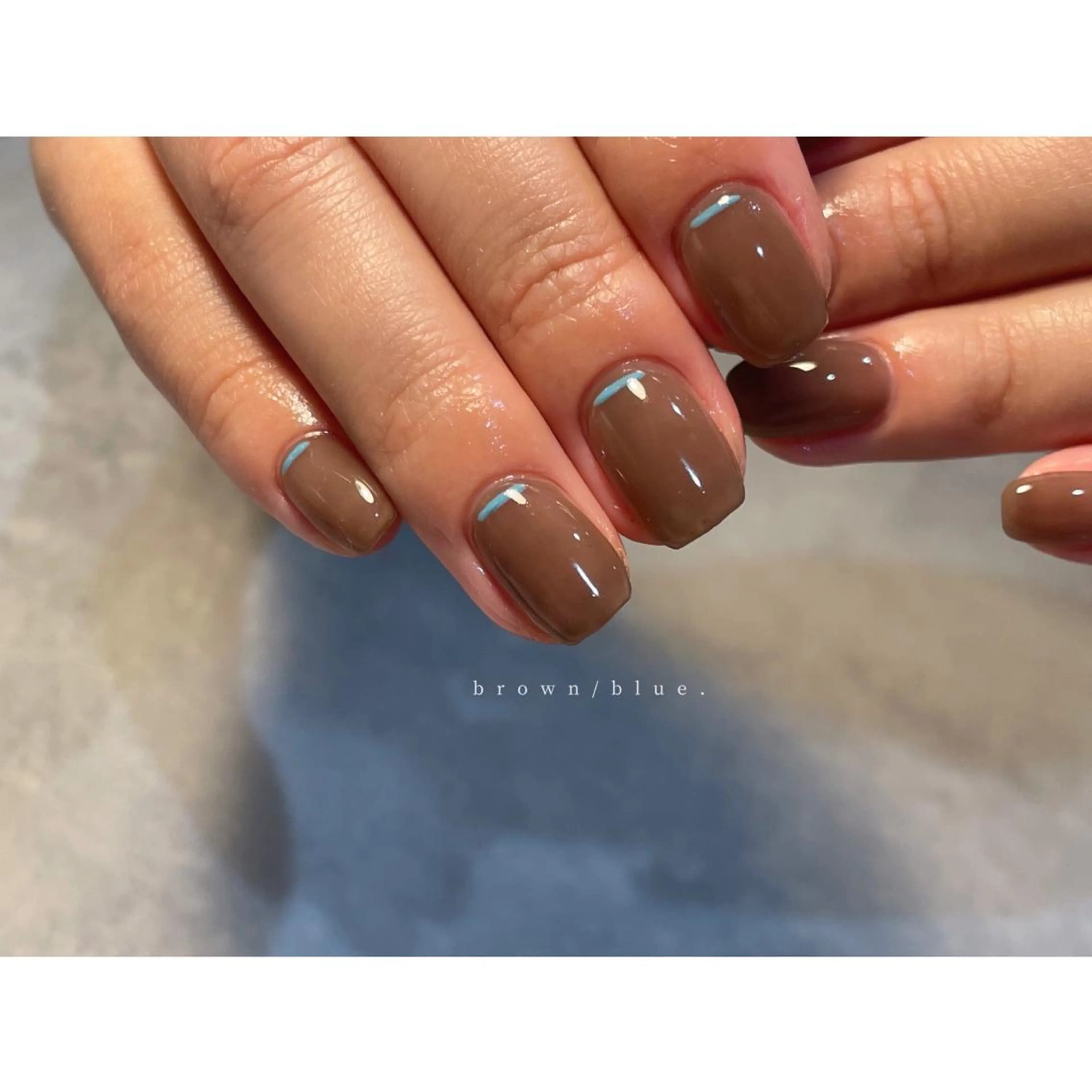 ネイル アートネイル ブラウン フレンチネイル ミラーネイル ニュアンスネイル ハンドネイル lacier nailのネイルデザイン