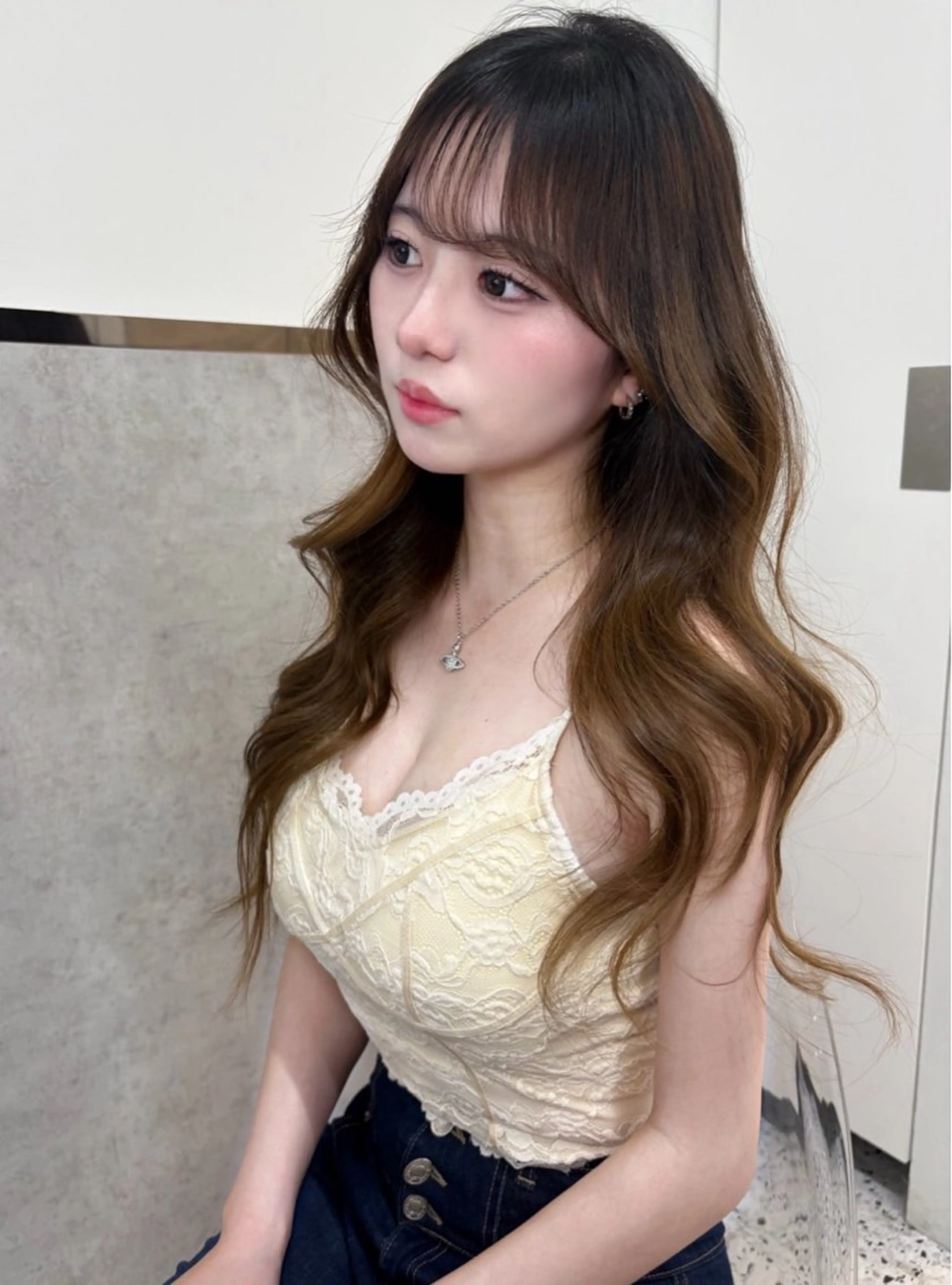 ミディアム ヘアカラー トリートメント 🎀似合わせカット/ 透明感カラー/翼🎀のヘアスタイル