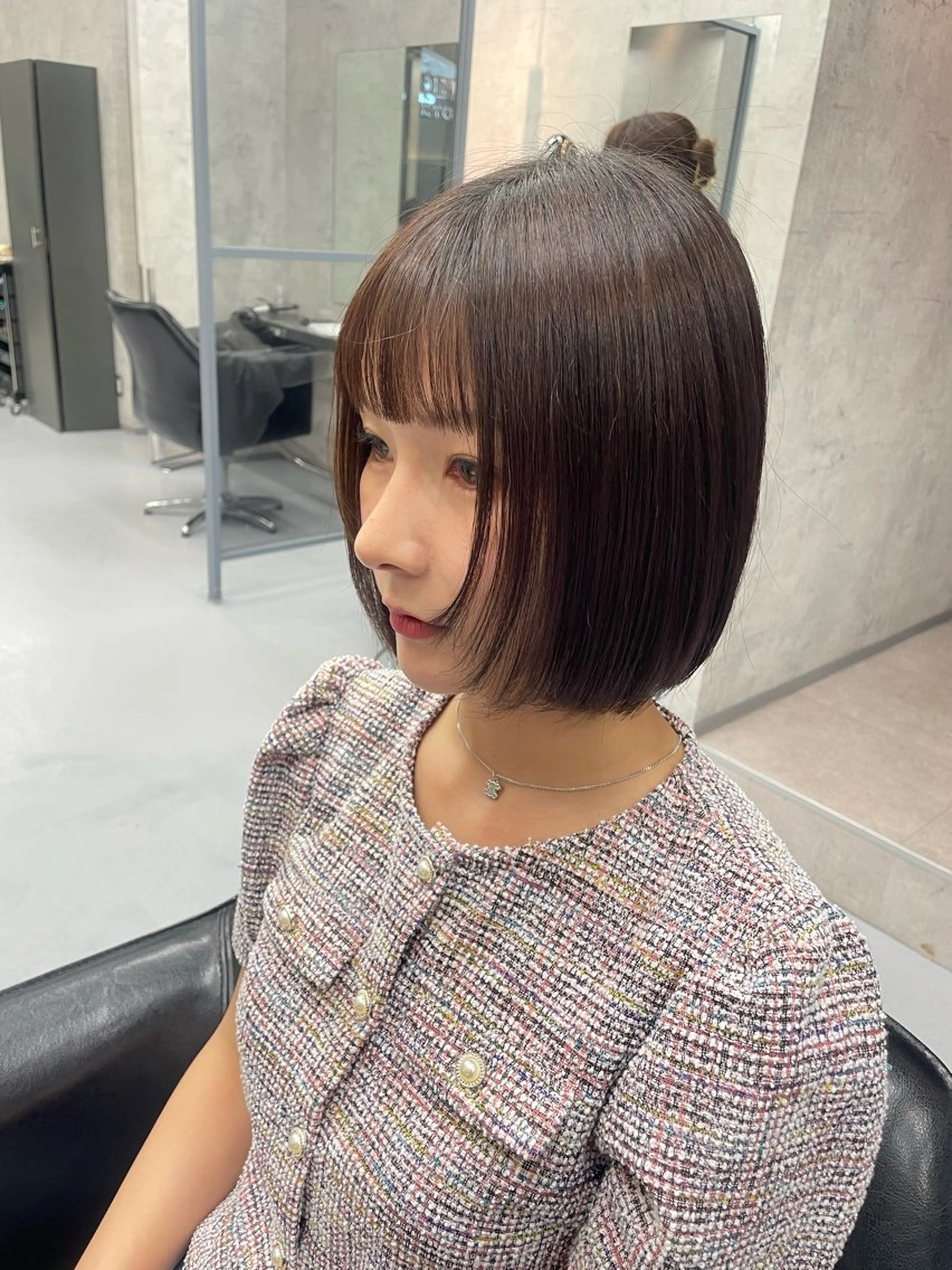 ショート カラー カット ヘアカラー トリートメント レイヤー×顔周 り×髪質改善/MIUのヘアスタイル