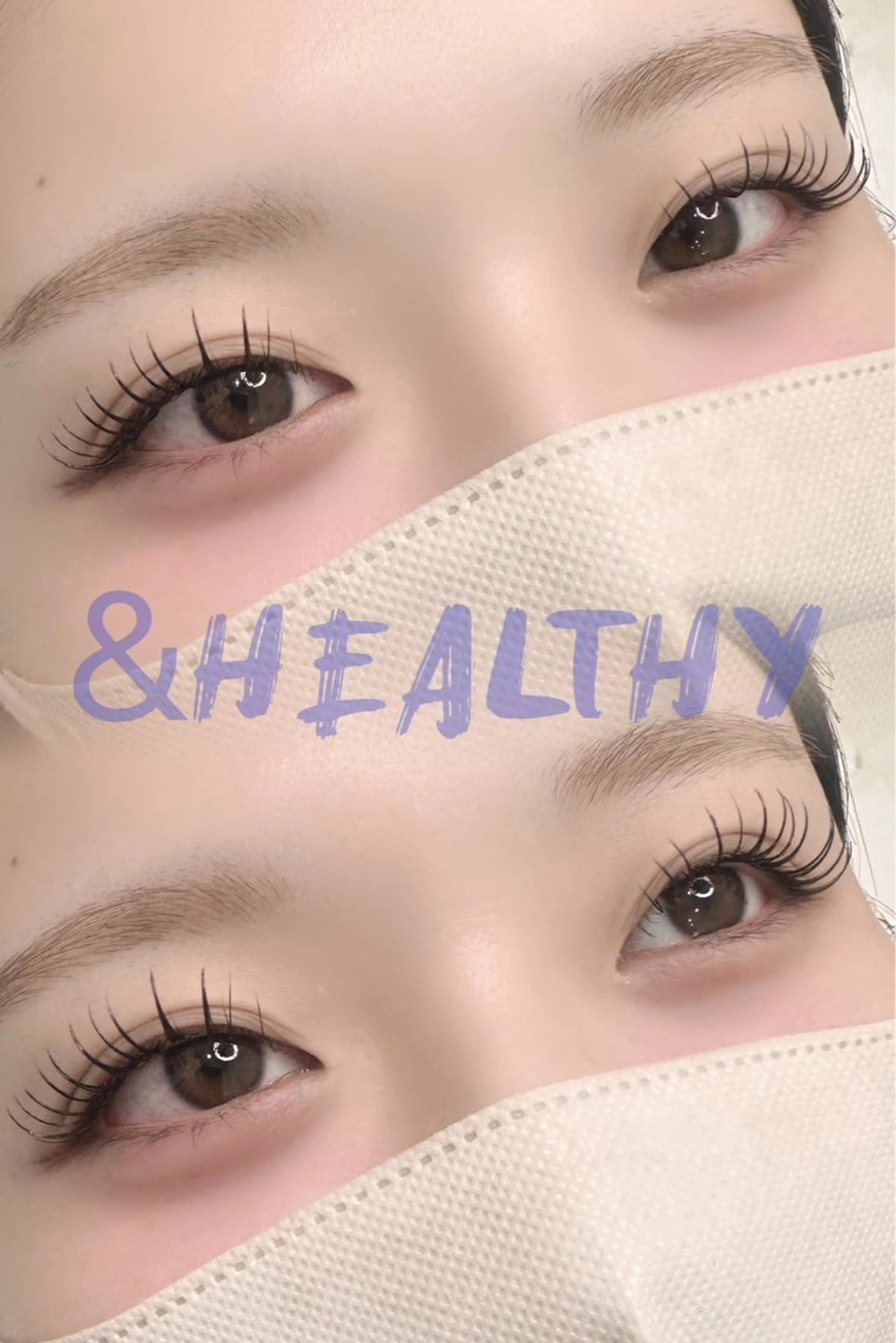 ✨下がりまつ毛さんにもオススメ✨エクステ+パーマ【&healthy】☘️LEDフラットラッシュ80本の写真