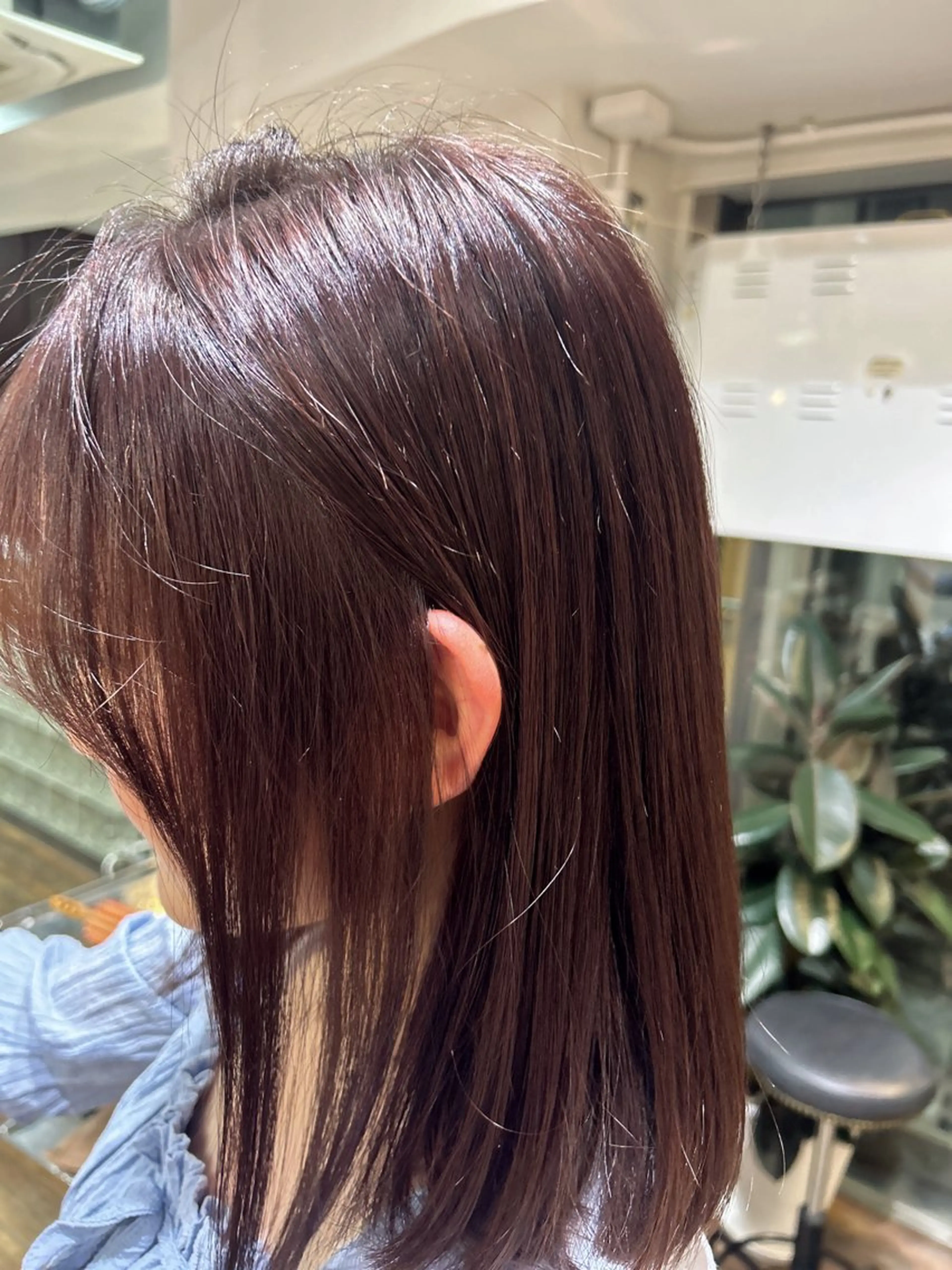 ミディアム カラー ラベンダーカラー ピンクカラー ピンクラベンダー カット｜ボブショート Suzukaのヘアスタイル