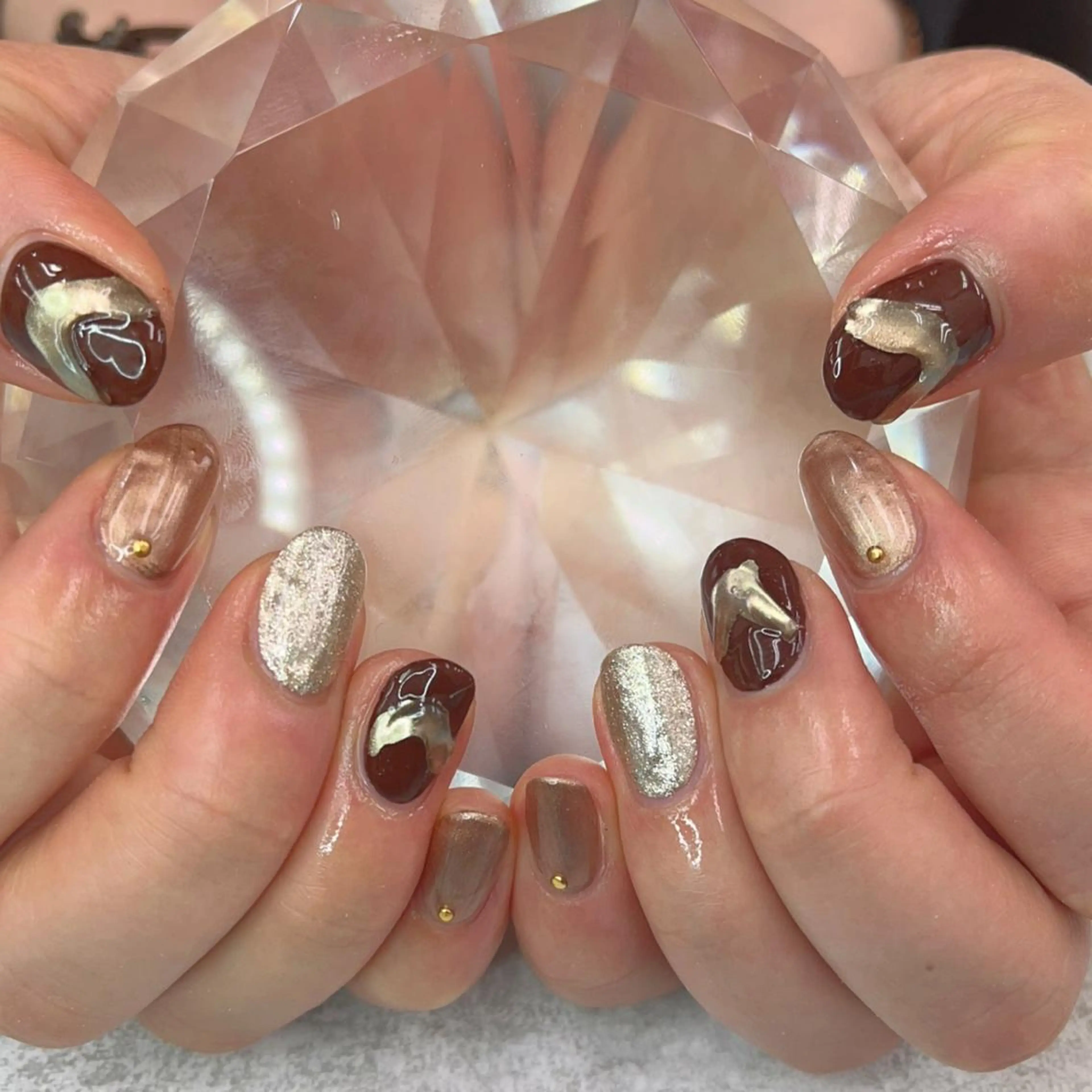ネイル ブラウン ブルーデイジー栄本店所属・BlueDaisy 栄本店のネイルデザイン