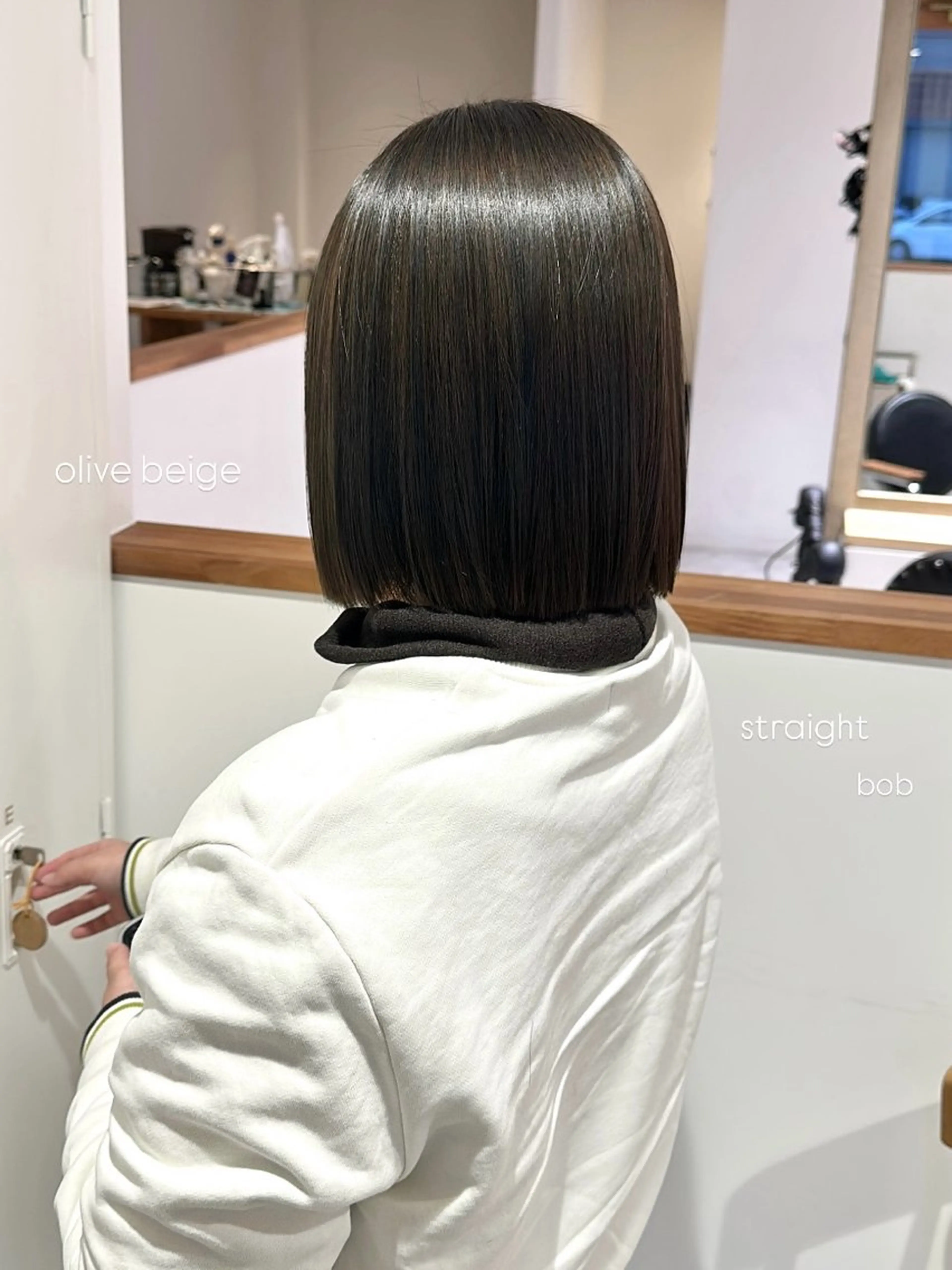 ミディアム カット ツヤ感/透明感カラー /蟹江/harunaのヘアスタイル