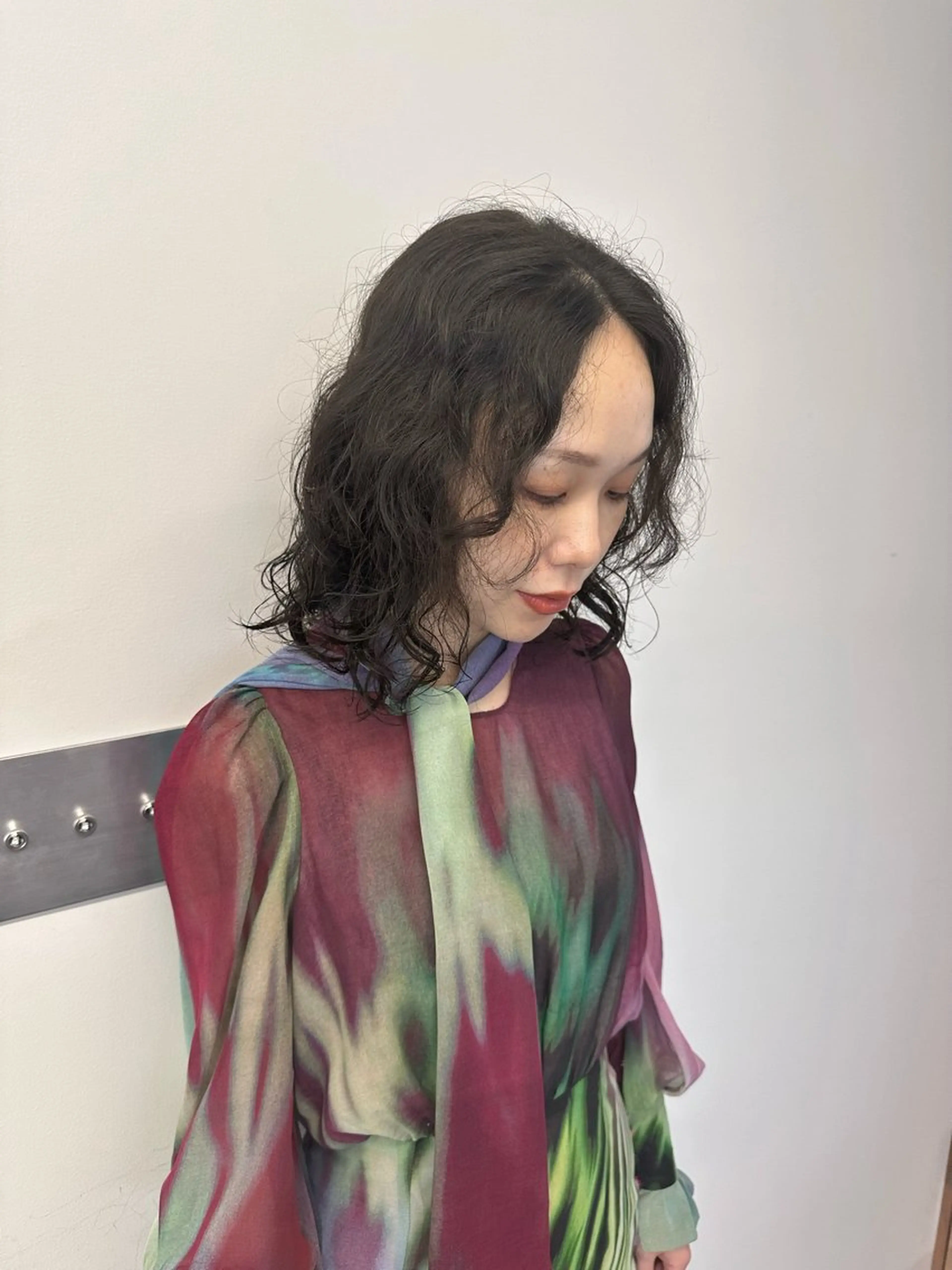 ミディアム パーマ カット パーマ トリートメント まるみショート/ ボブ/hinaのヘアスタイル