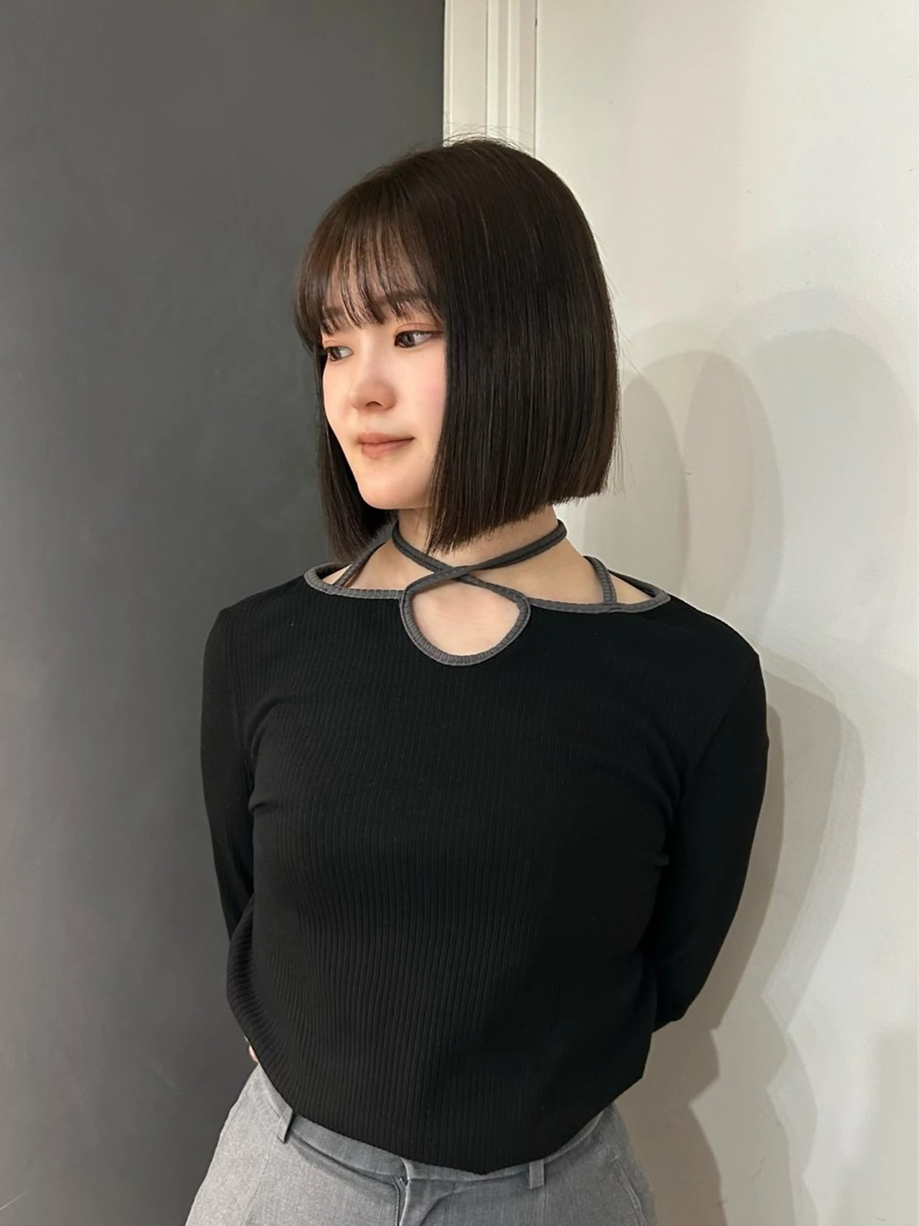 ショート カット ヘアカラー トリートメント えり 堀江/ボブ /レイヤー/艶髪のヘアスタイル