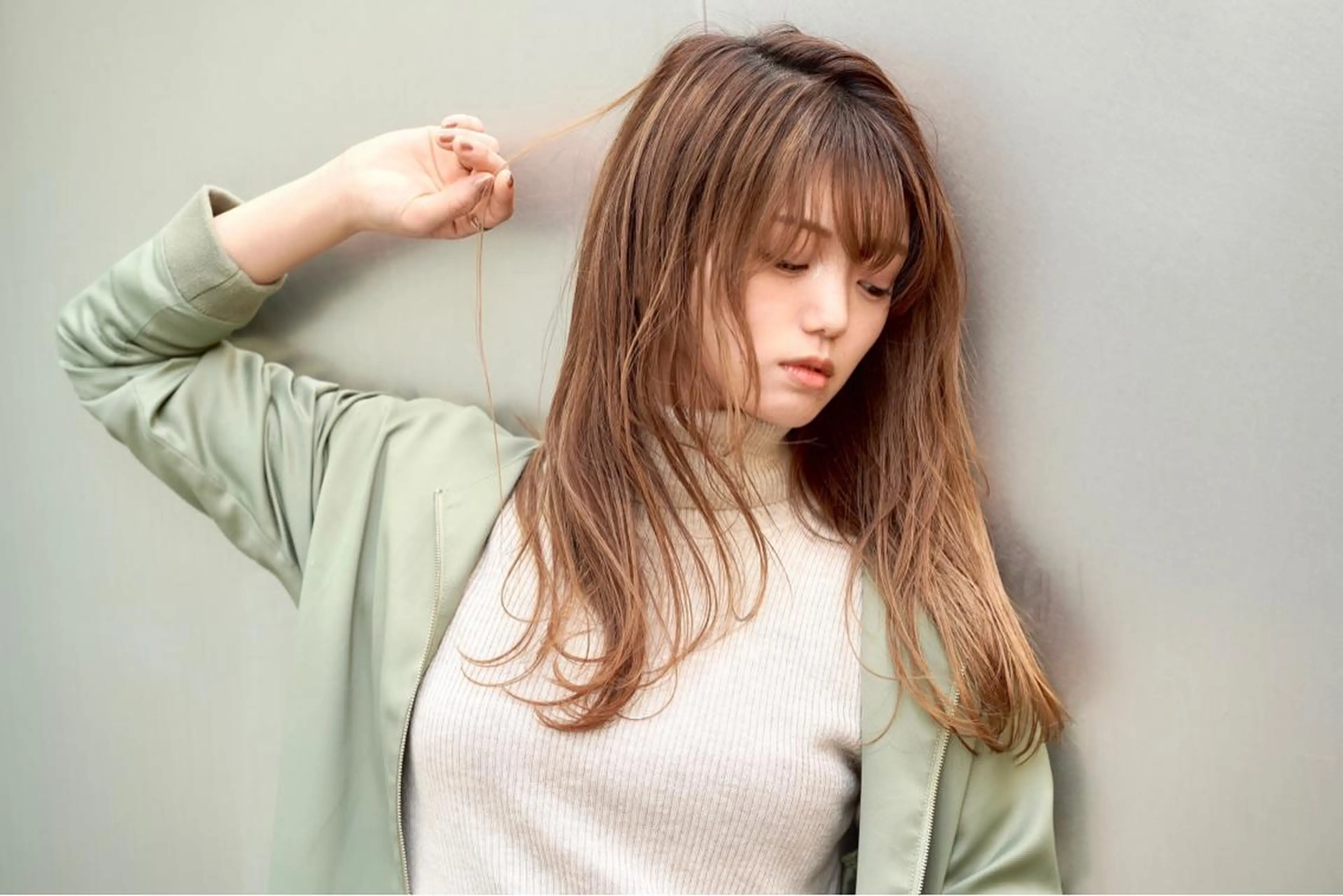 セミロング カラー パーマ ヘアアレンジ olga所属・松尾謙佑【ハイライト LEDエクステ】のヘアスタイル