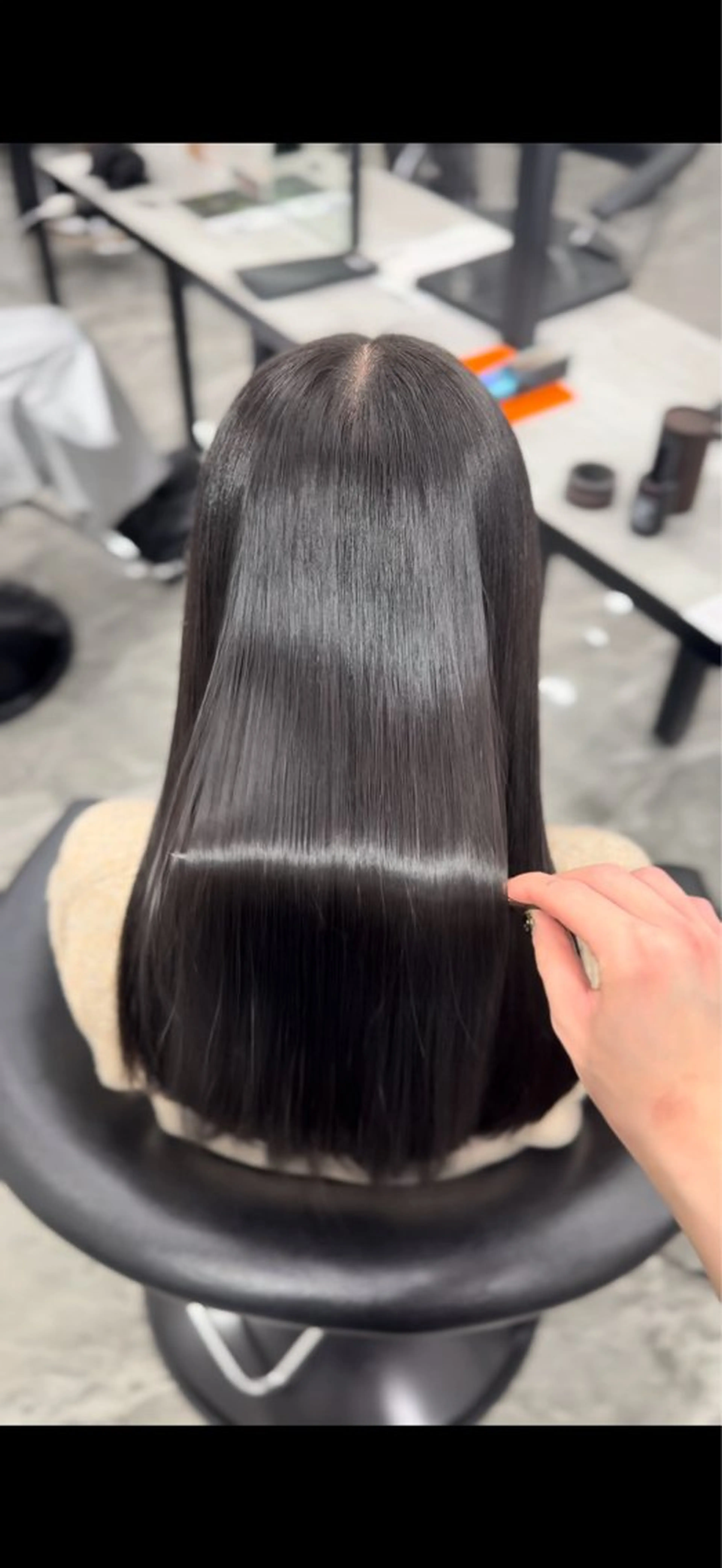 ロング 伸ばしかけ 髪質改善 縮毛矯正 カット 縮毛矯正 りきと🦋河原町 縮毛矯正/艶カラーのヘアスタイル