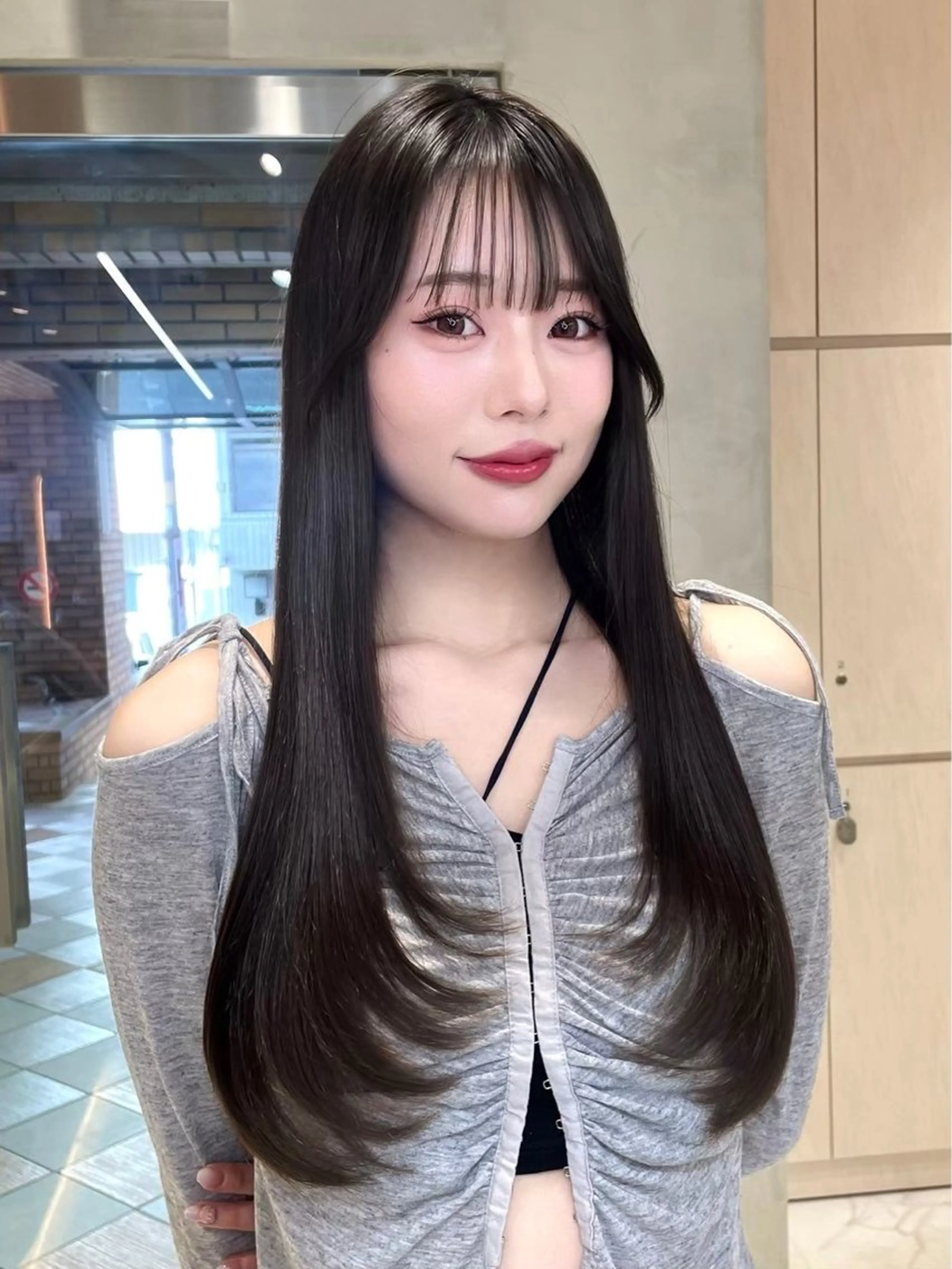 ロング ヘアアレンジ カット 縮毛矯正 トリートメント ヘアセット 大宮‎🩵縮毛矯正 レイヤー　佐藤和のヘアスタイル