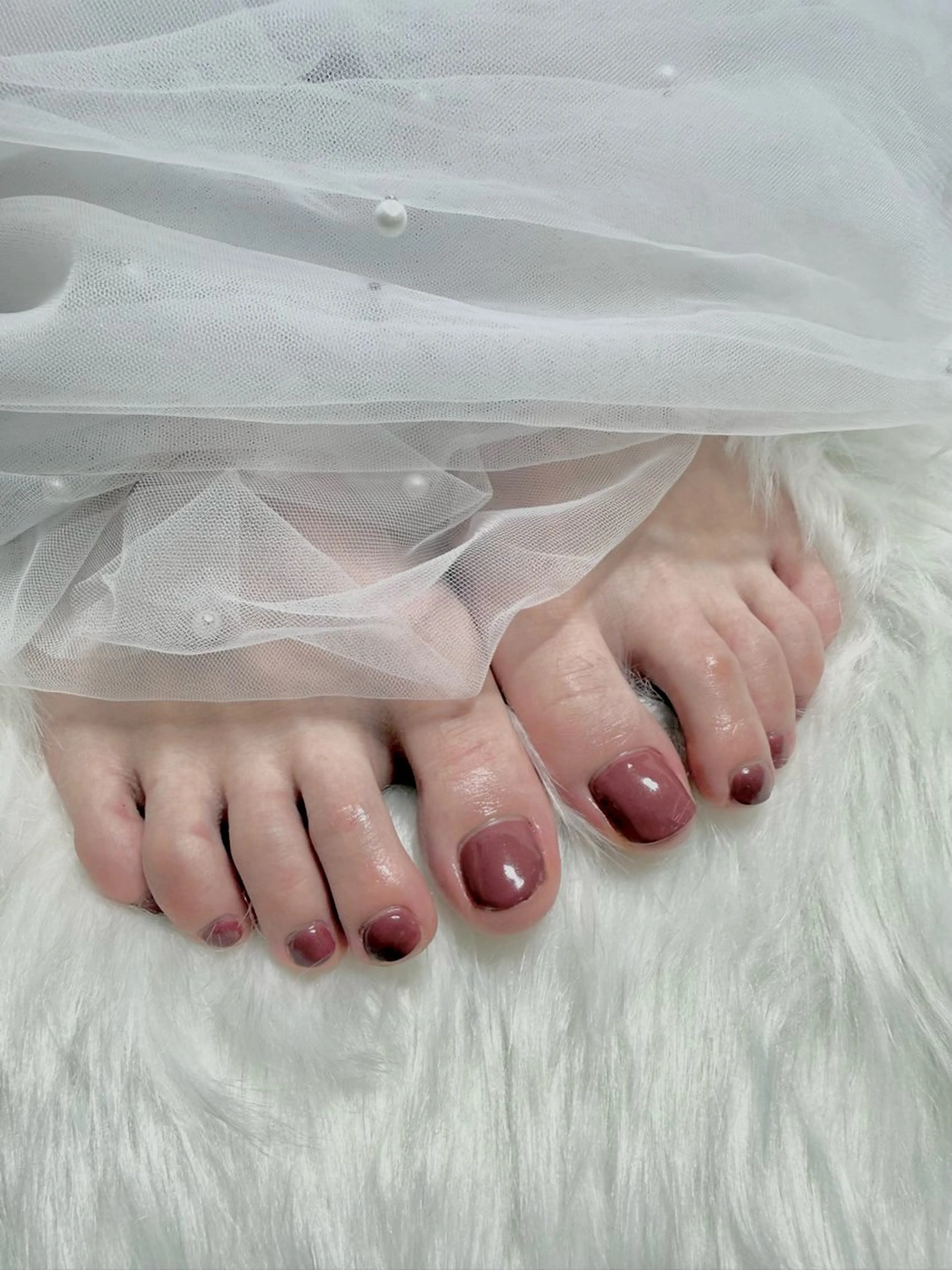 ネイル フットネイル ワンカラーネイル ワンホンネイル 冬ネイル フットネイル miss you ♡ Miyuuのネイルデザイン