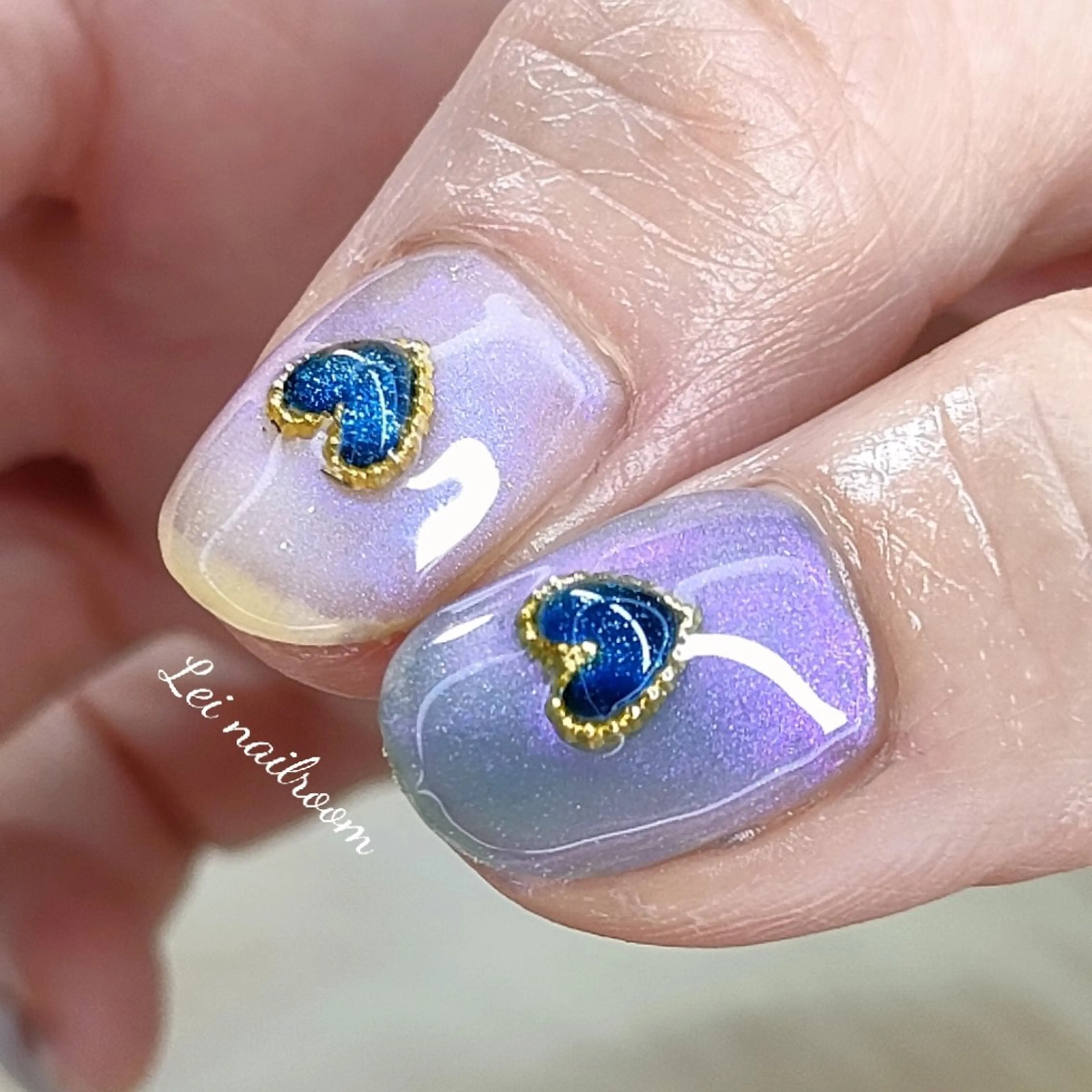 ネイル ジェルネイル ハート マグネットネイル lei🌼 nailroomのネイルデザイン