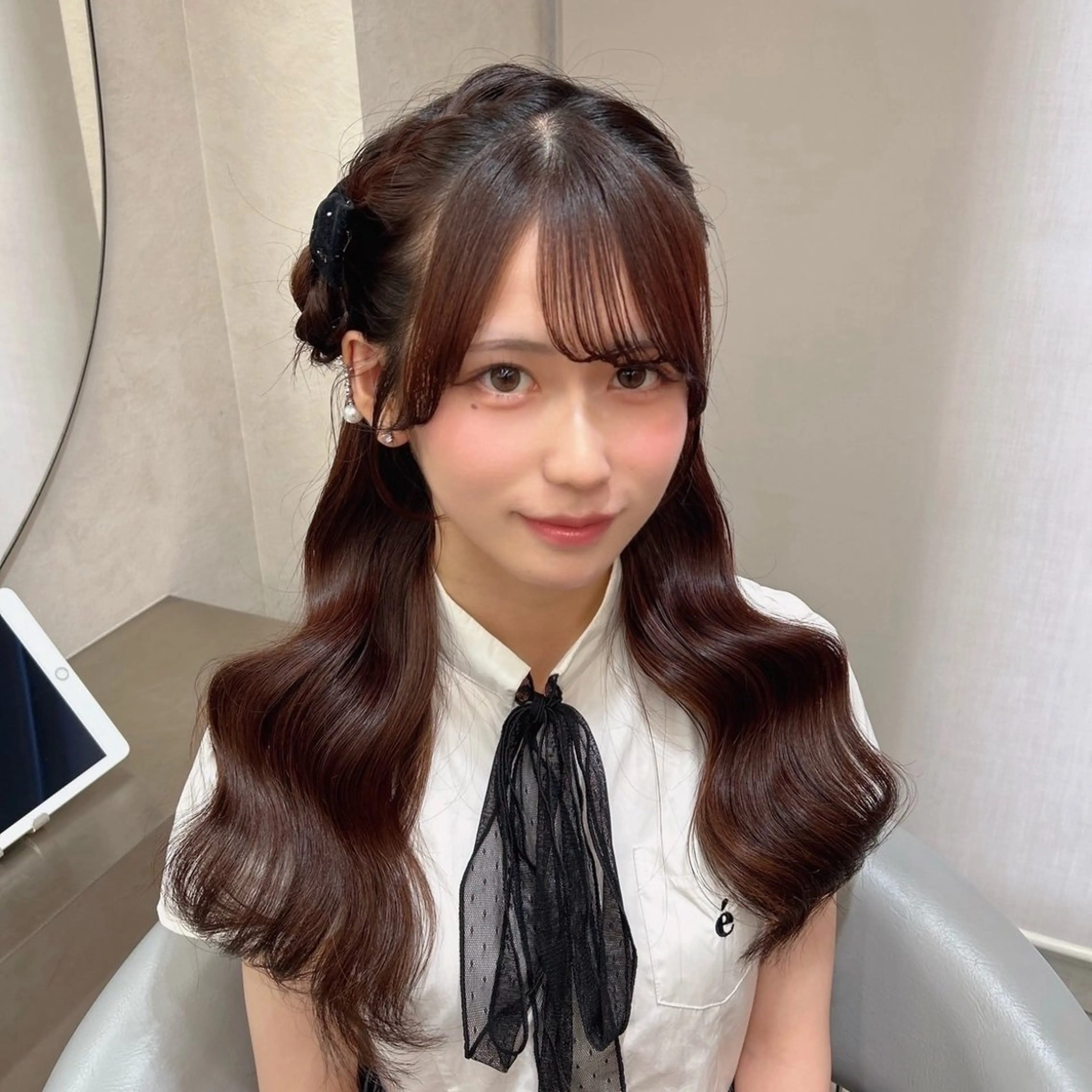 ロング ヘアアレンジ ヘアセット うる艶カラー×韓国 ヘア/Yumi🎀のヘアスタイル