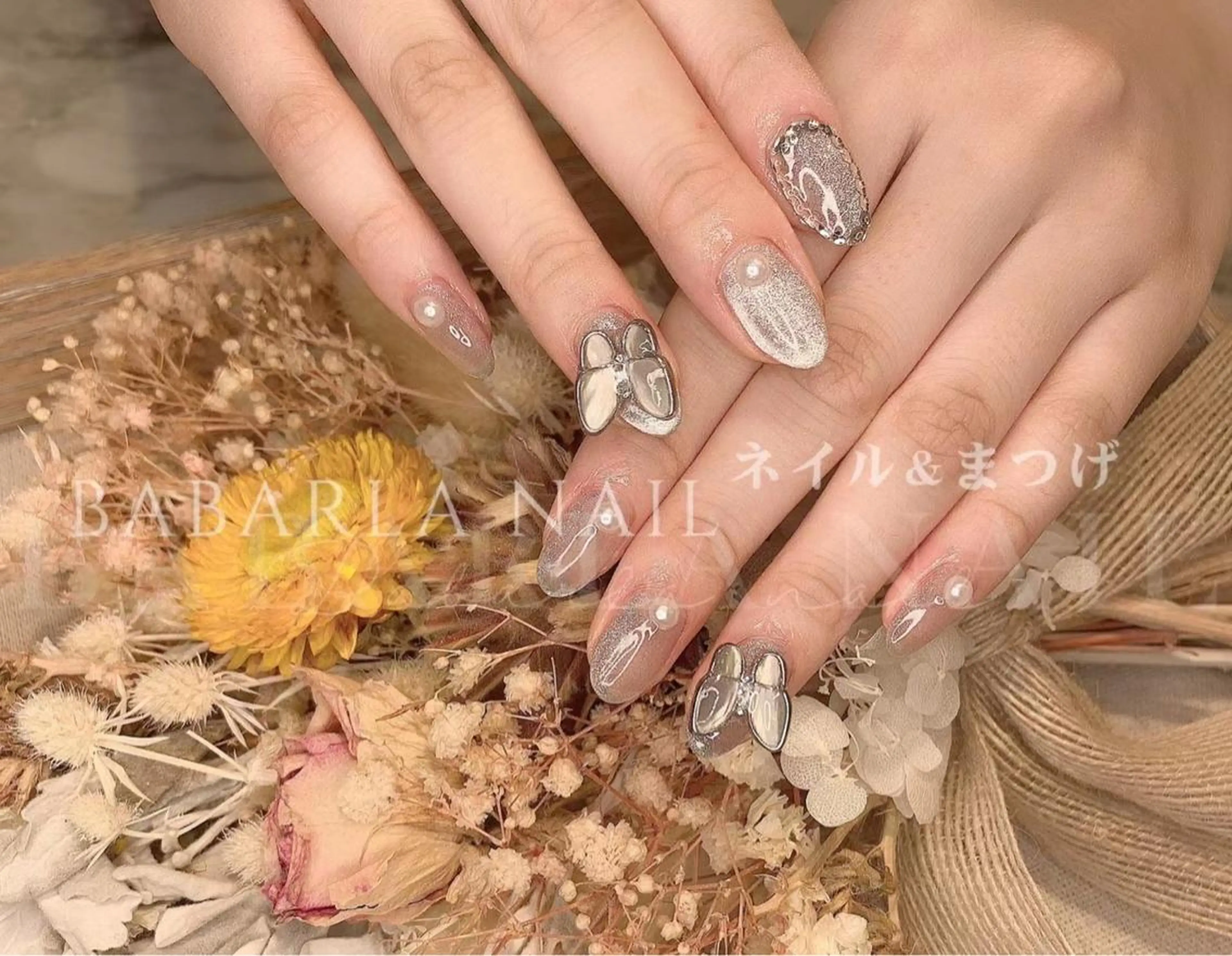 ネイル シルバー 夏ネイル Babarla Nailのネイルデザイン
