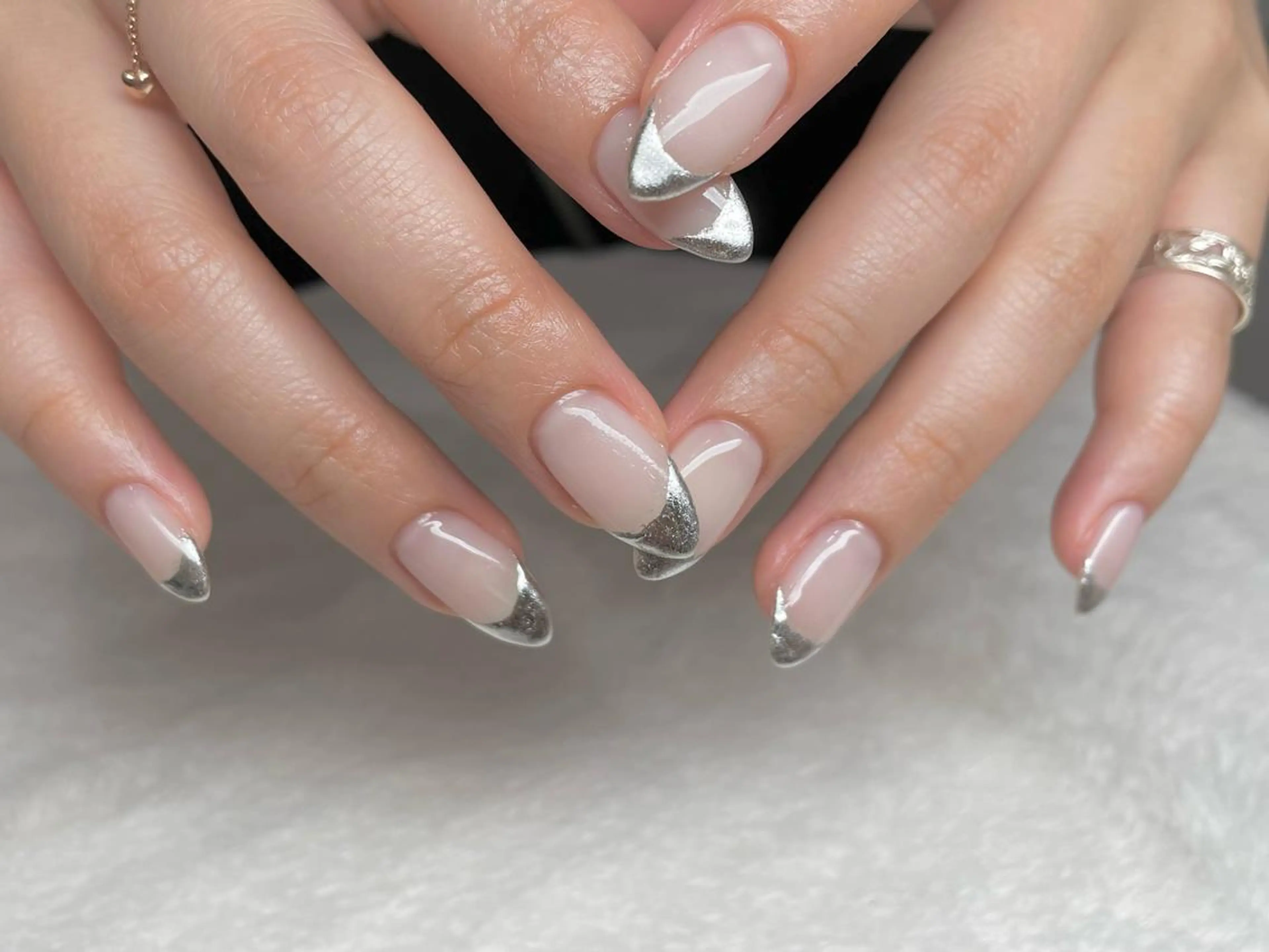 ネイル フレンチネイル ミラーネイル riri-nail Rie Endoのネイルデザイン
