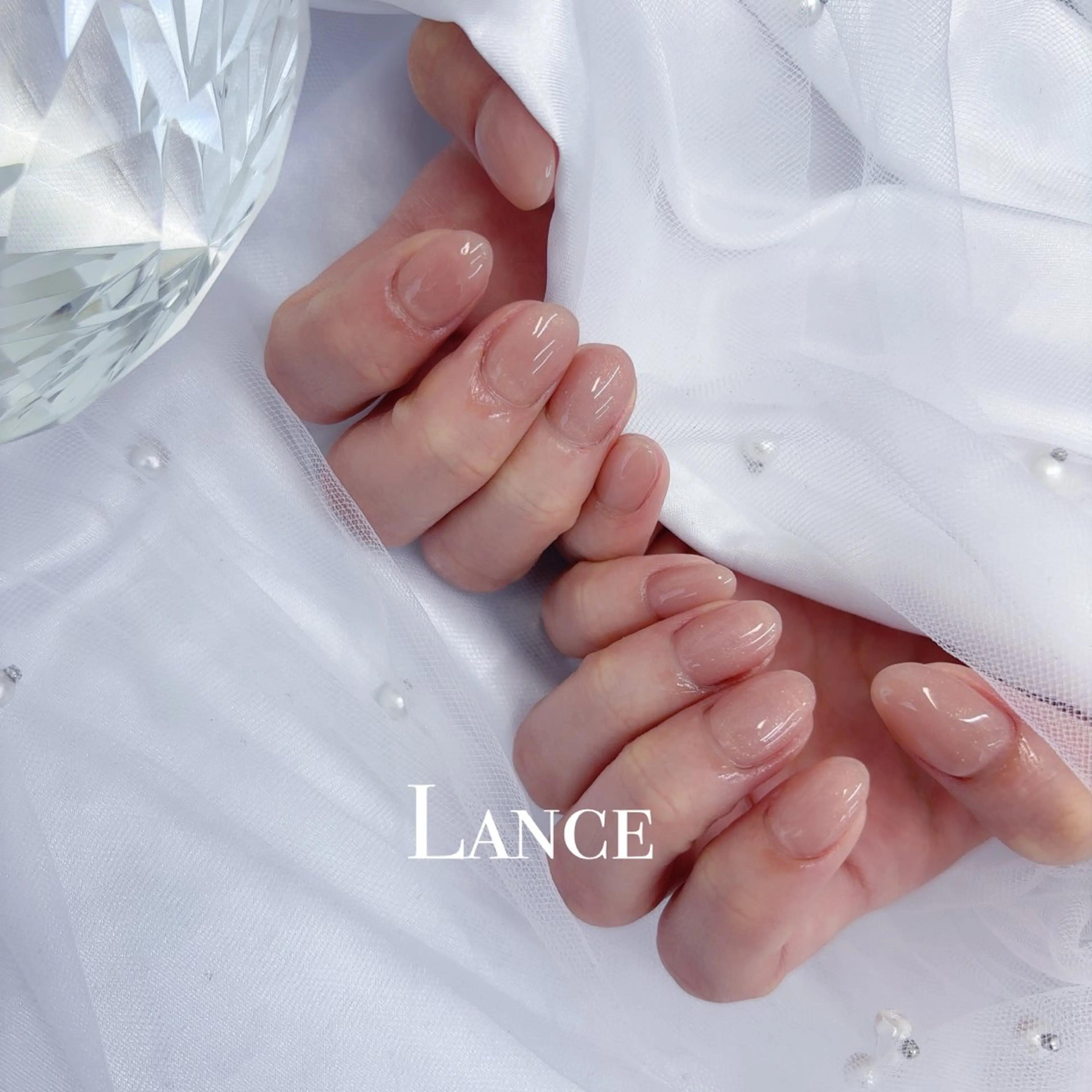 ネイル オーロラネイル フットネイル フレンチネイル ガラスフレンチ 氷ネイル・うるうるネイル ハンドネイル Lance nailのネイルデザイン