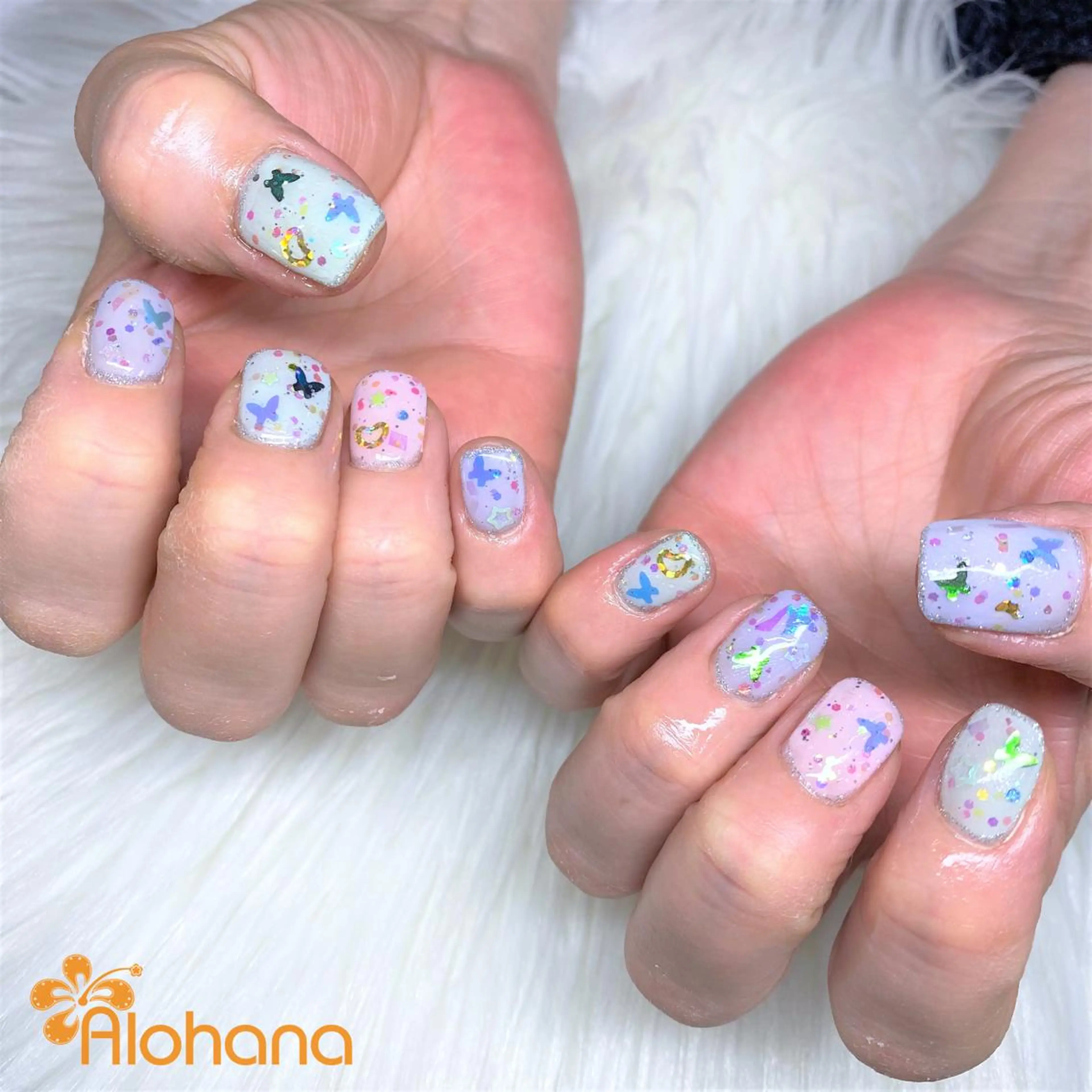 ネイル キラキラネイル ハンドネイル Alohana Minaのネイルデザイン