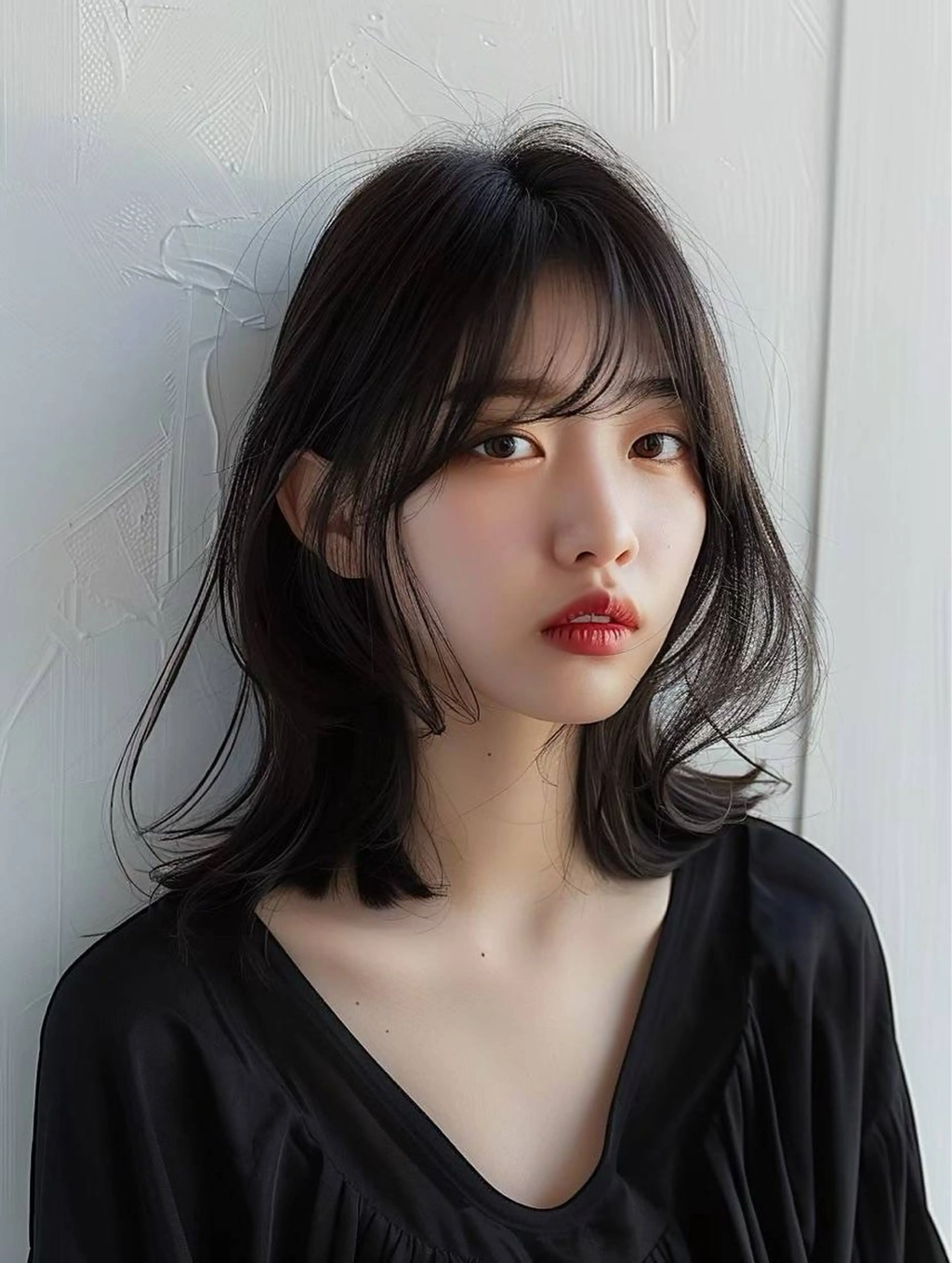 ミディアム ブリーチなしカラー 美髪矯正・清水天空のヘアスタイル