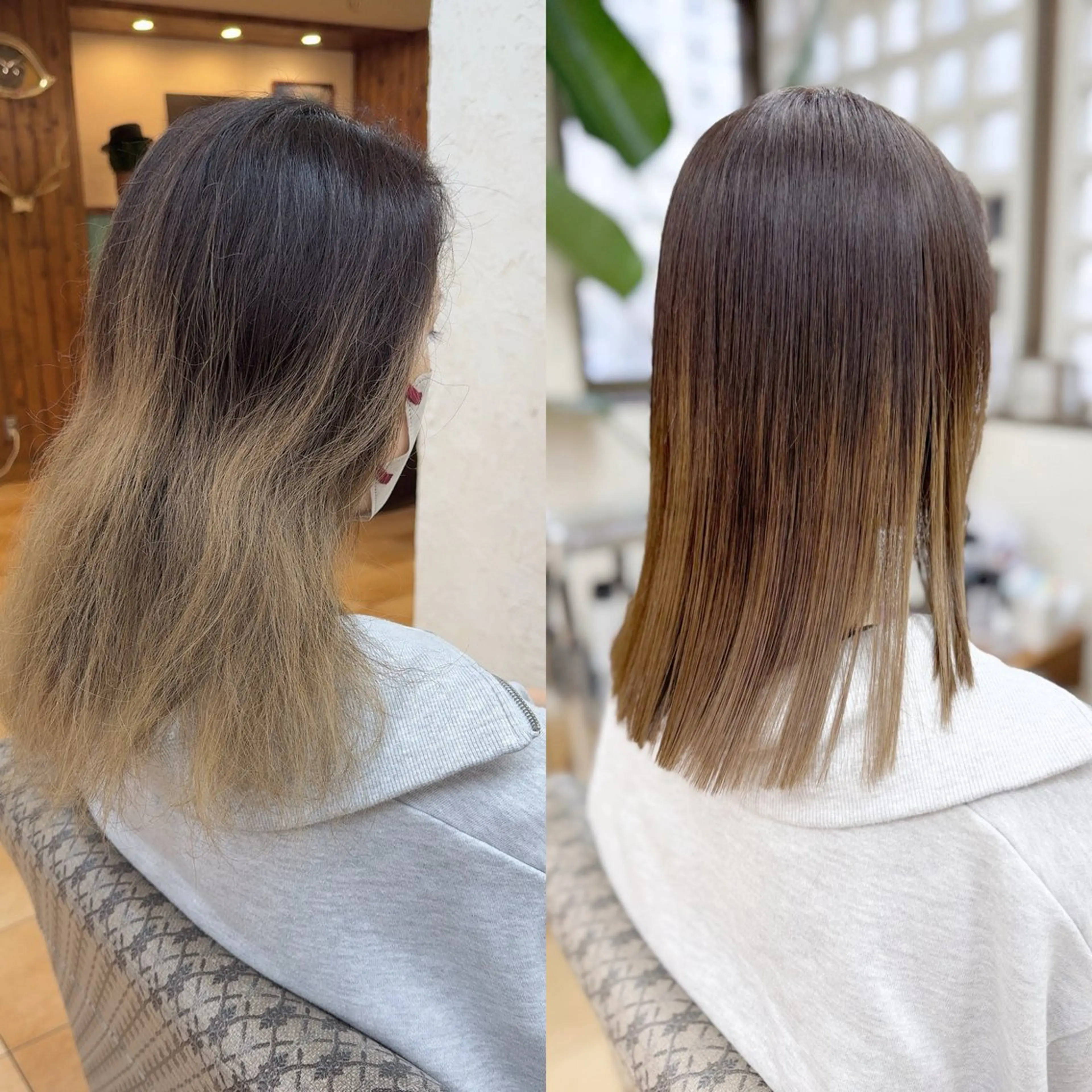 ミディアム 縮毛矯正 縮毛矯正 dolphin ドルフィンオーナーのヘアスタイル