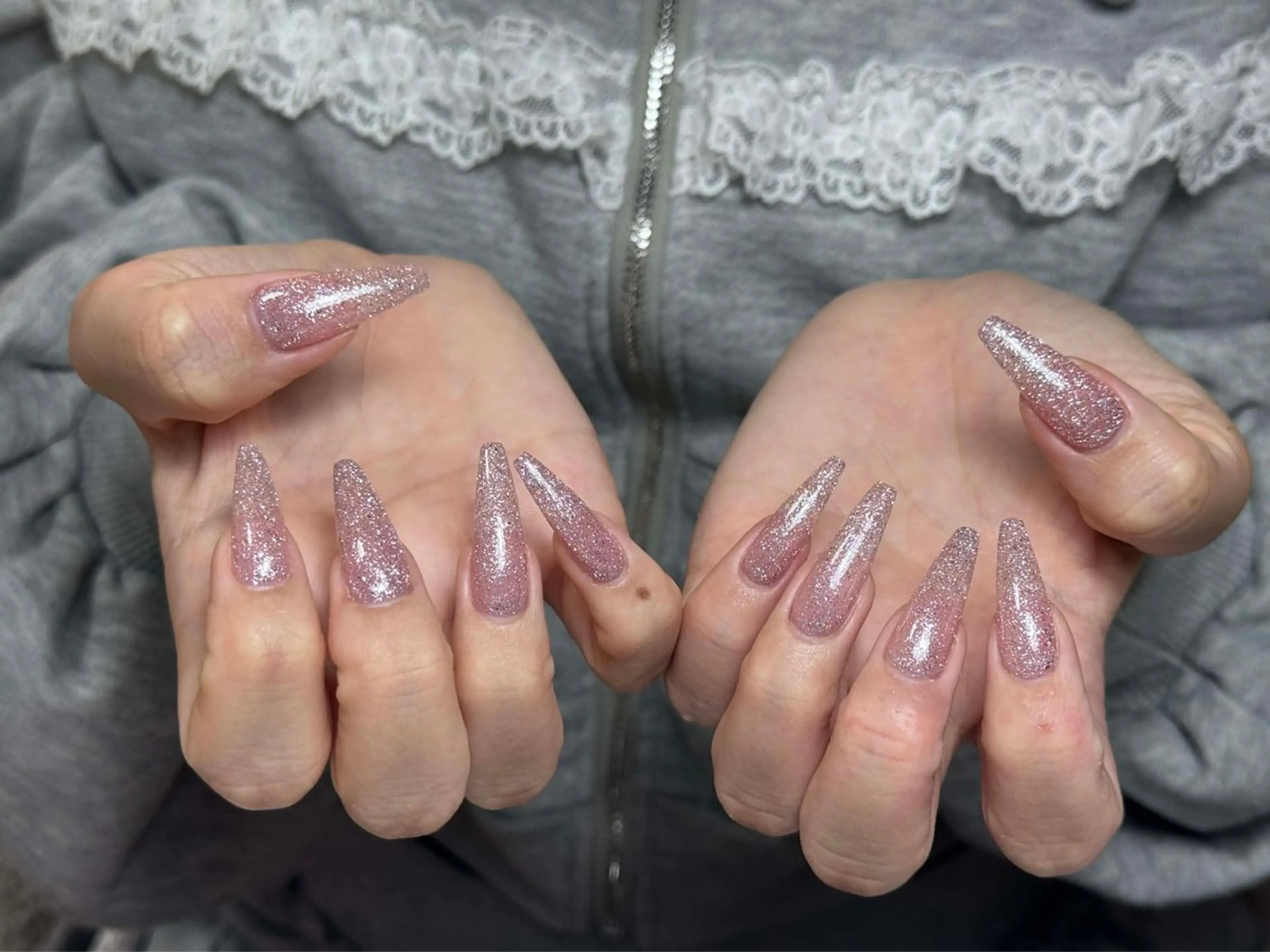 ネイル フレンチネイル ジェルネイル ガーリー 韓国ネイル ロングネイル ハンドネイル NieNail Nezukoのネイルデザイン