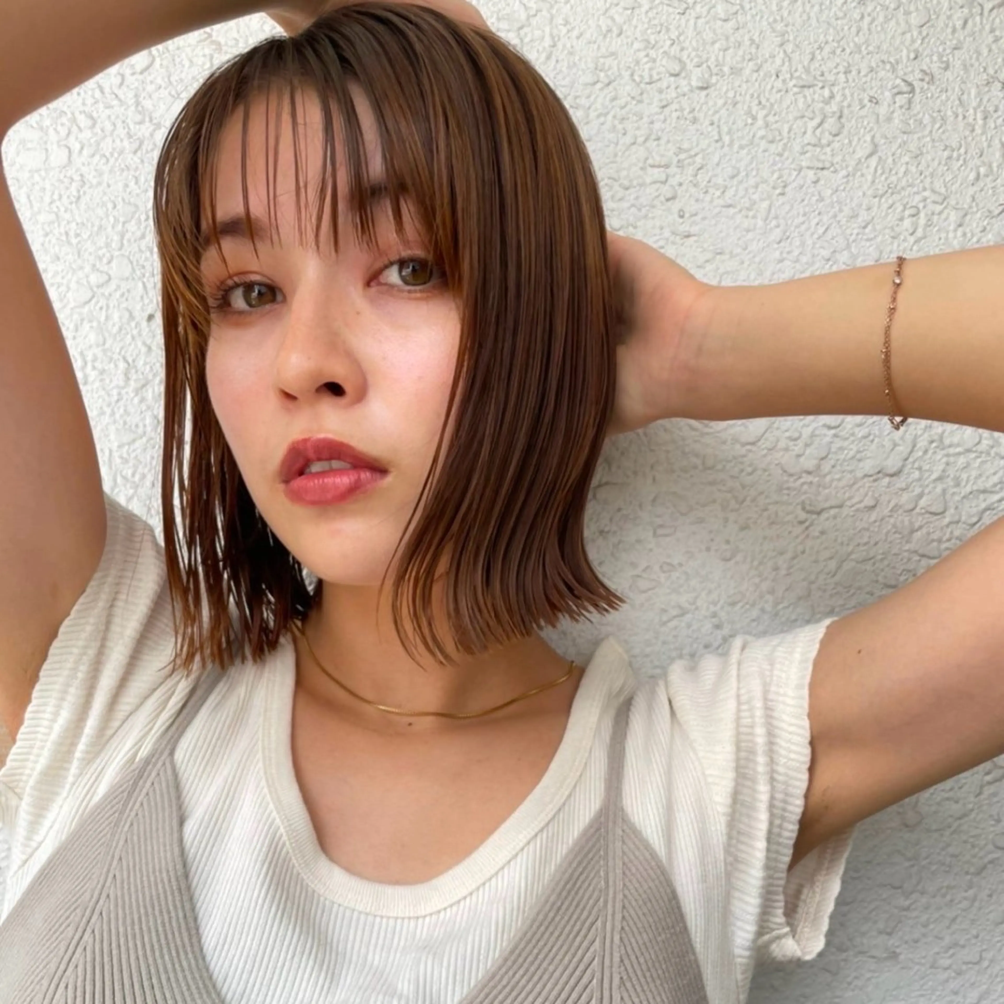 ミディアム カラー カット ヘアカラー トリートメント Lond Loire 門前仲町駅 徒歩3分のヘアスタイル