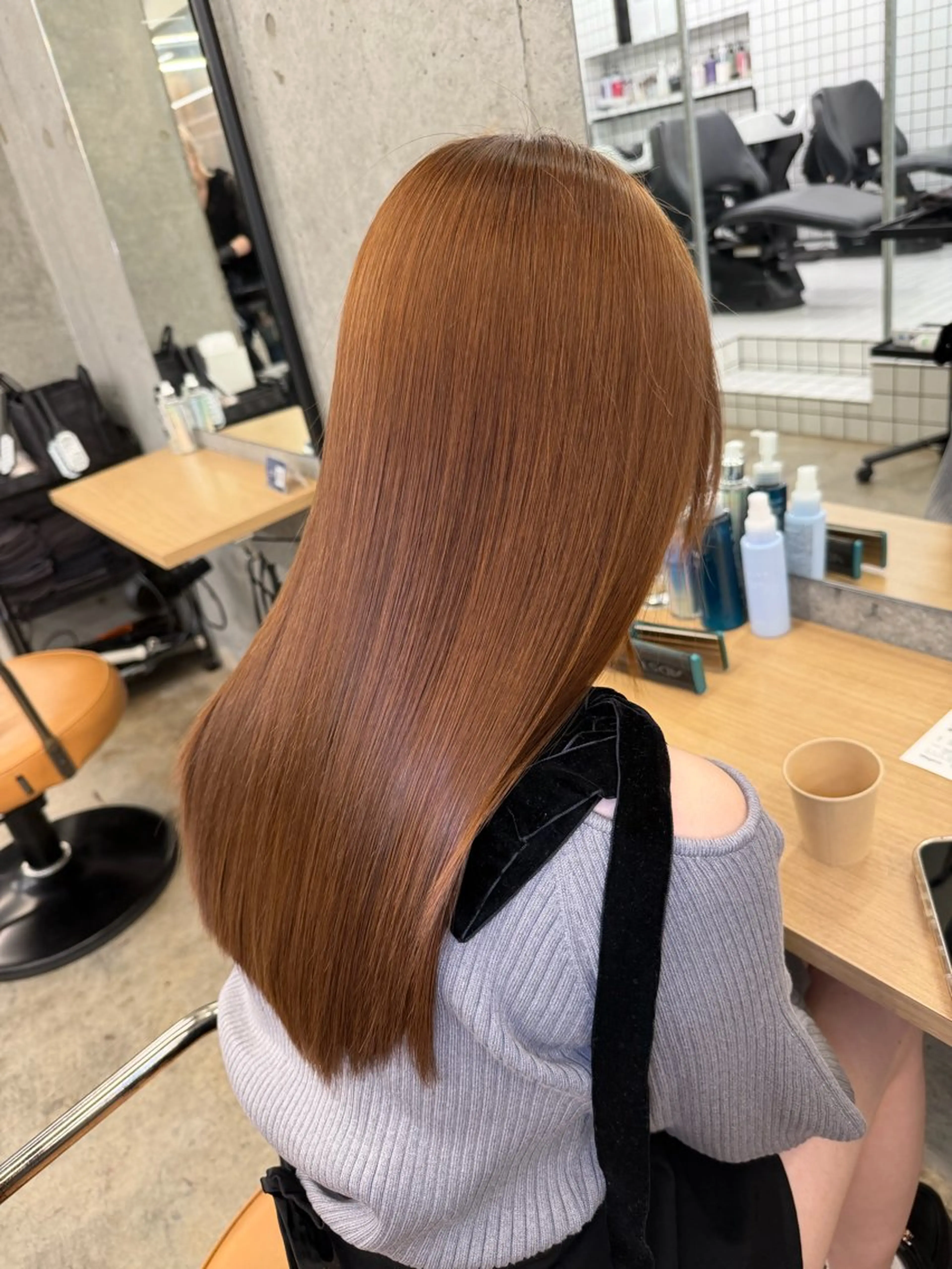 ロング 髪質改善 レイヤーカット 縮毛矯正 縮毛矯正 トリートメント 縮毛矯正×髪質改善× 艶髪カラー　吉原和磨のヘアスタイル