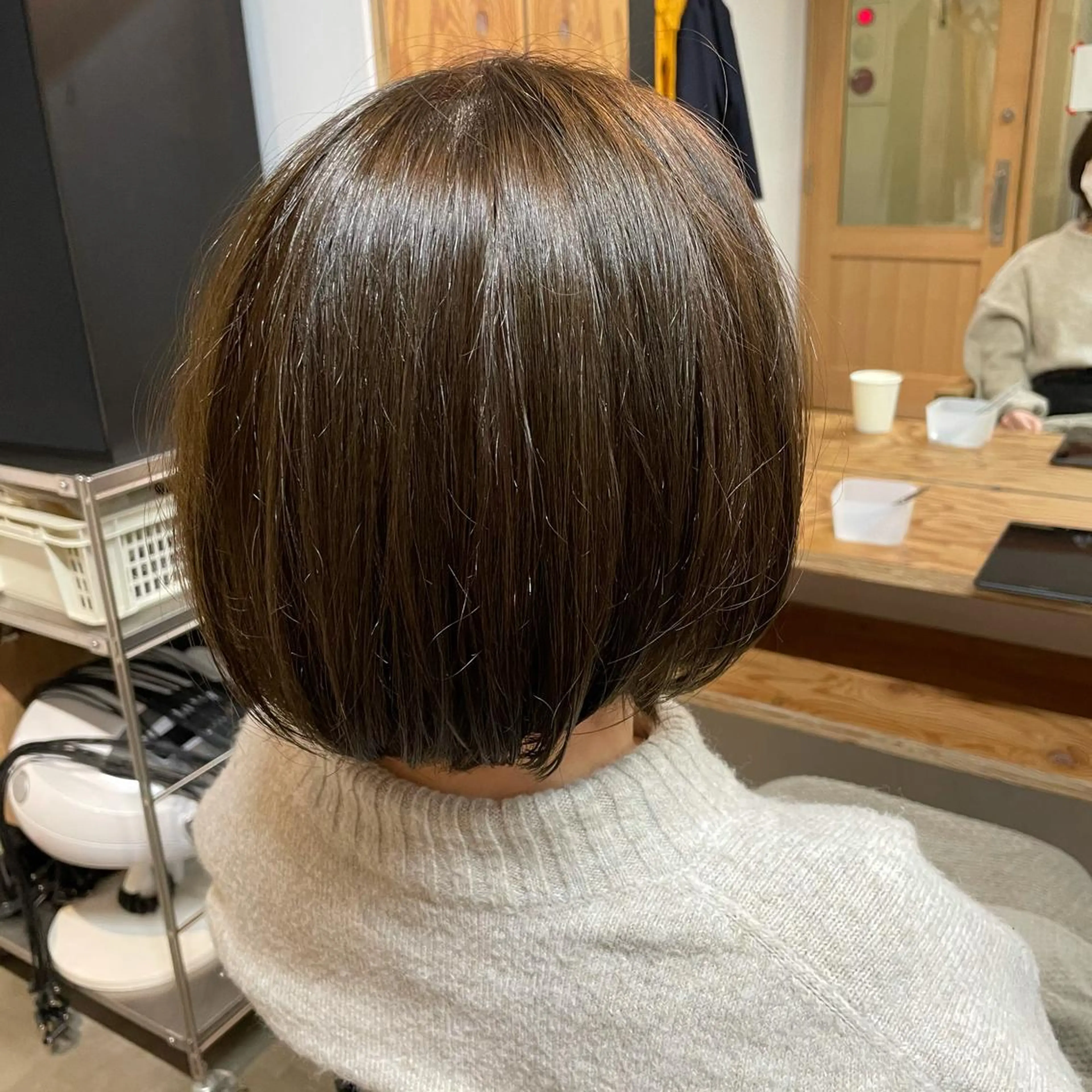 ミディアム カラー パーマ ヘアアレンジ メンズ ネイル マツエク・マツパ 暖色ボブ 🍊rikakoのヘアスタイル