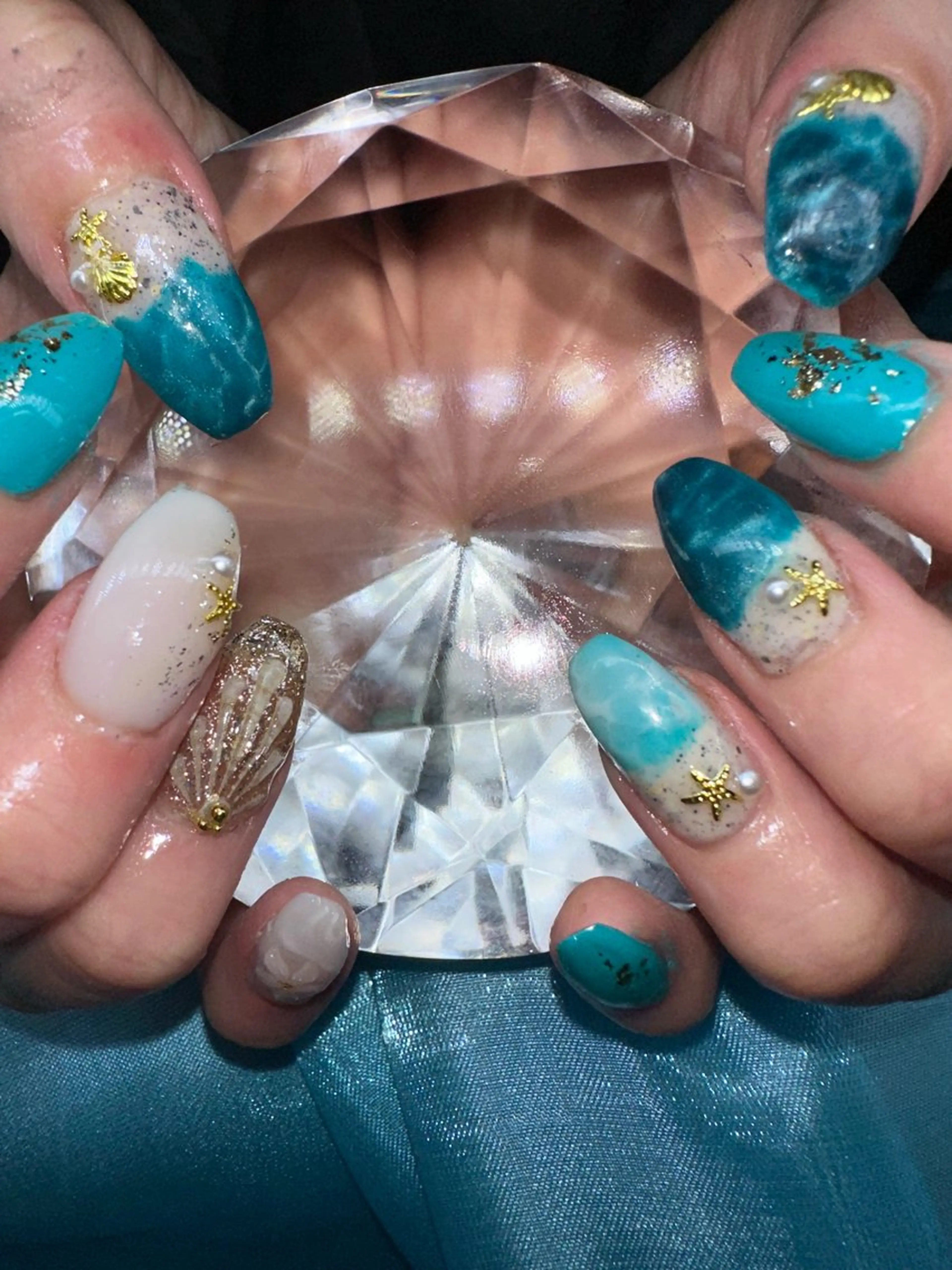 ミディアム ハンドネイル YOKOSUKA🌊 NAIL🌿🫧💛のネイルデザイン