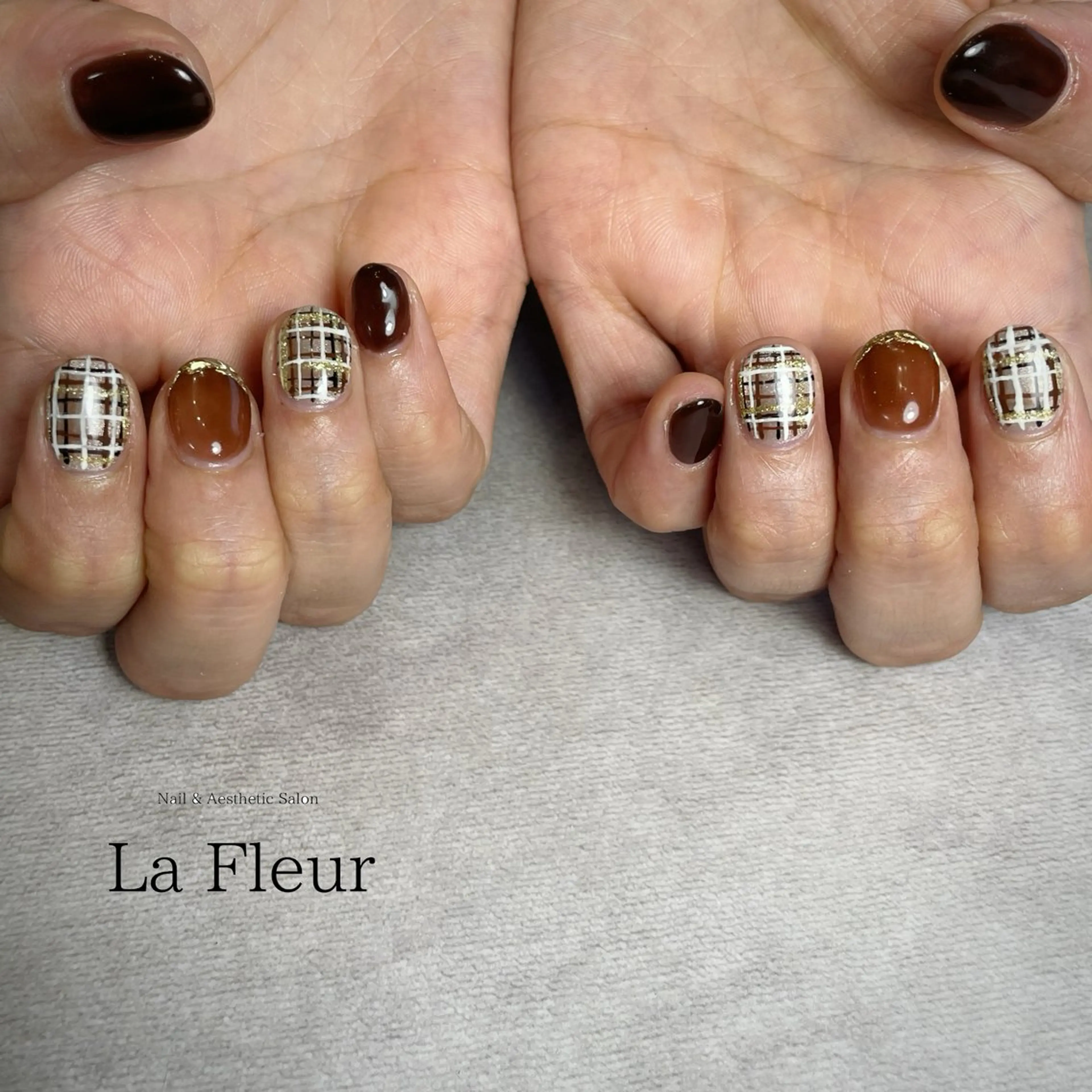 ネイル ブラウン バレンタイン K Harukaのネイルデザイン