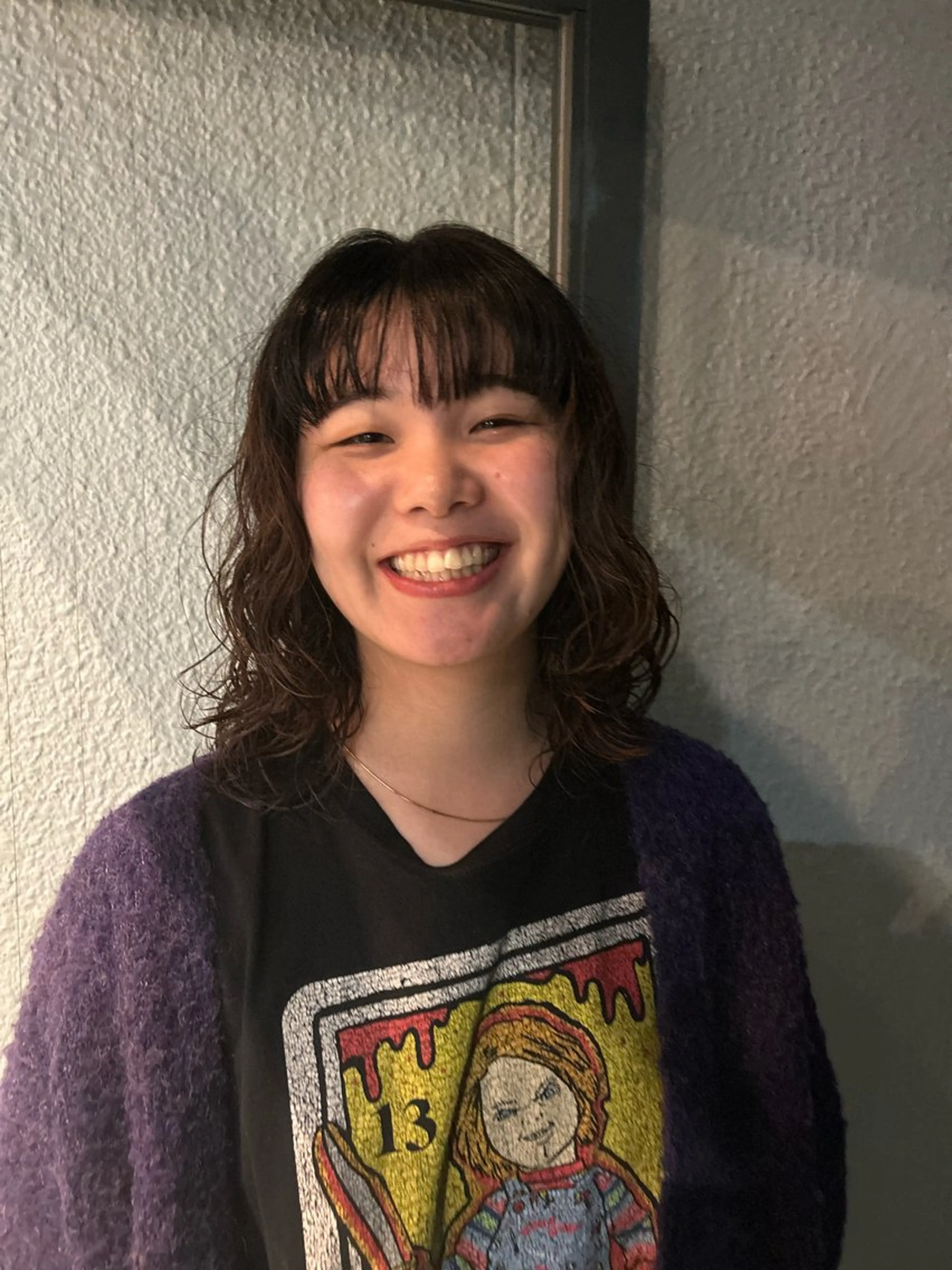 ミディアム ミディアムパーマ レイヤーカット Mori Aimiのヘアスタイル