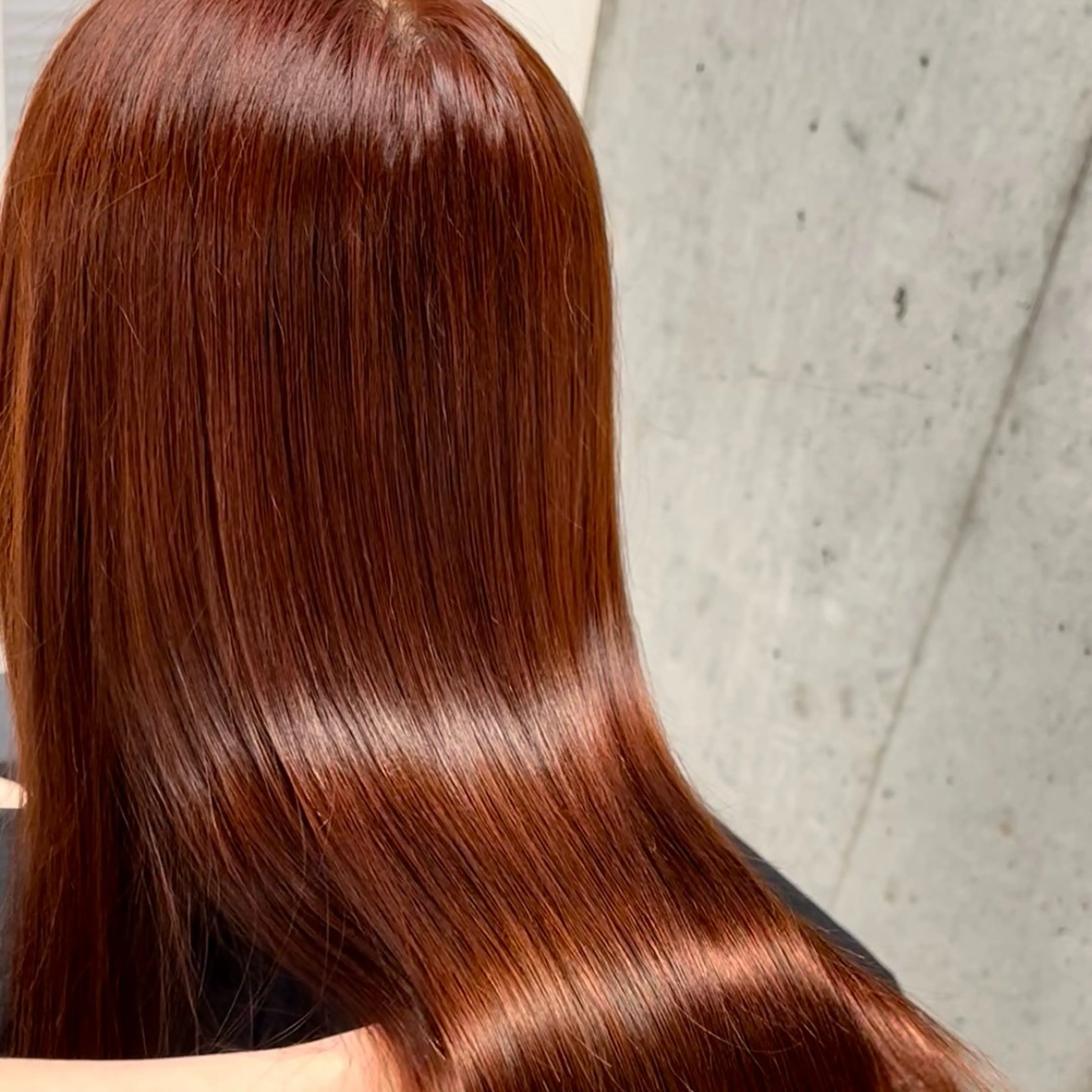 ロング カラー ブリーチ ブリーチなしカラー オレンジ カット ヘアカラー りおな/髪質改善/ カラー /平尾のヘアスタイル