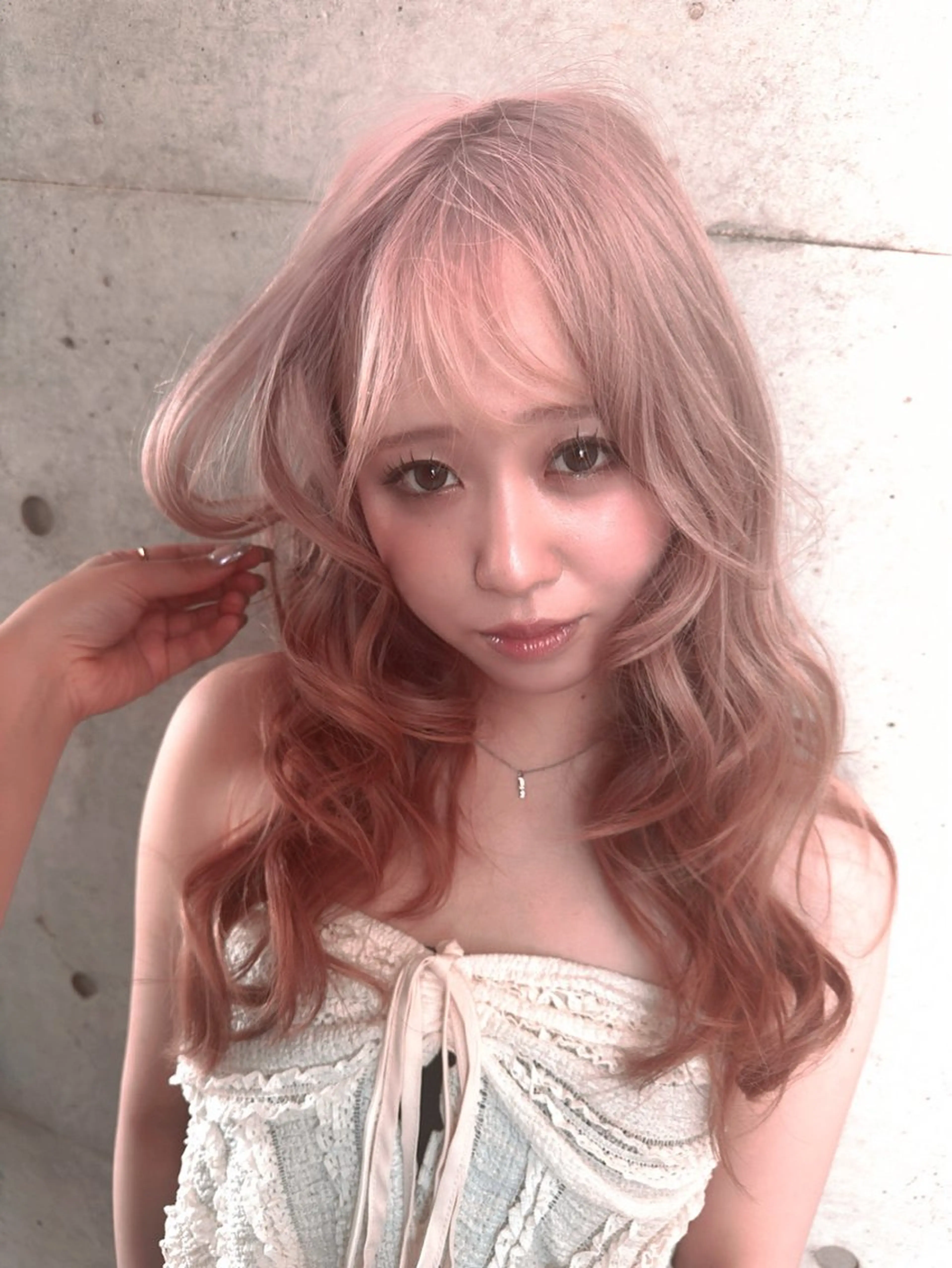 カラー ベージュカラー ピンクカラー ピンクベージュ ヘアカラー saki/メンズパー マ・デザインカラーのヘアスタイル