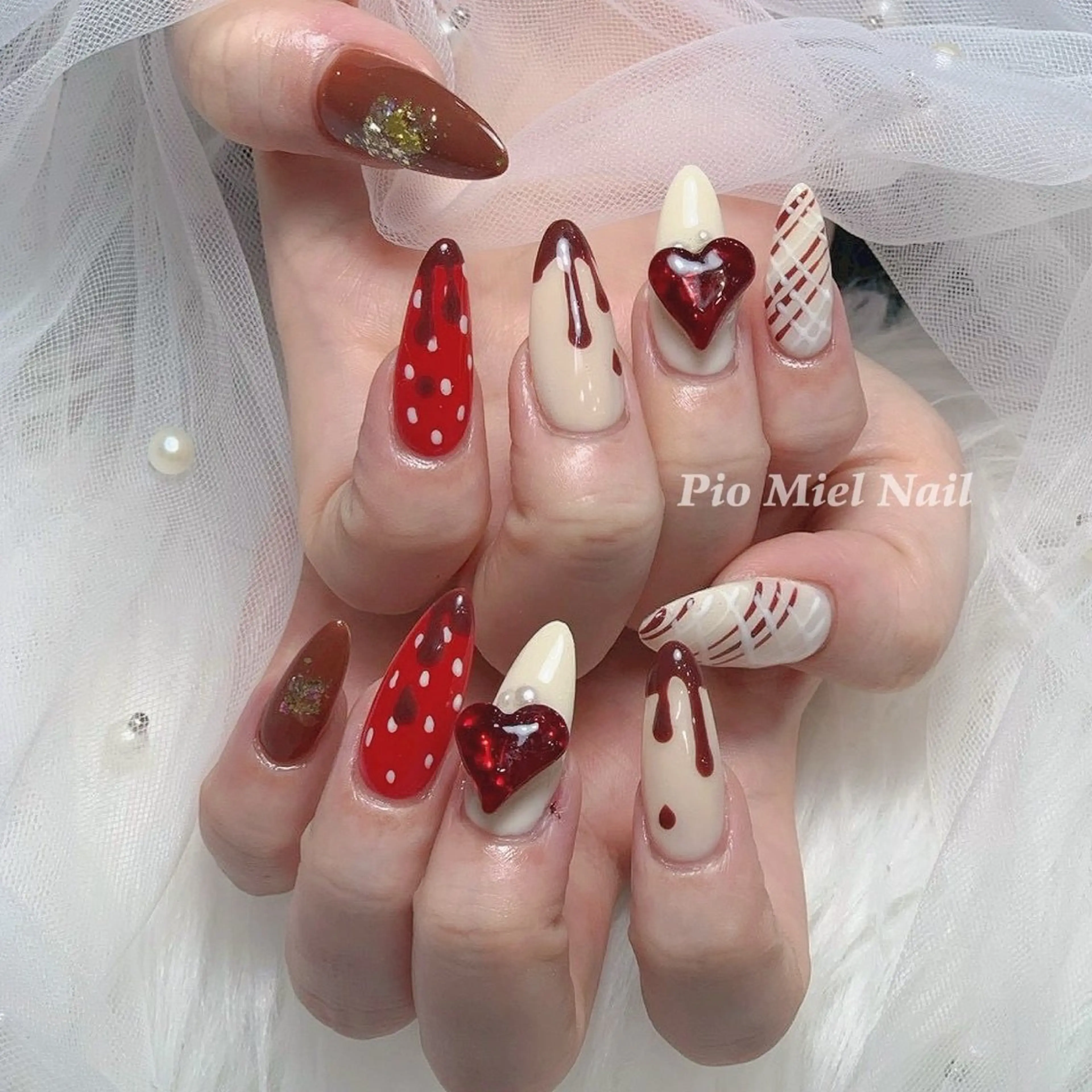 ネイル ハンドネイル HANA 長さだしのネイルデザイン