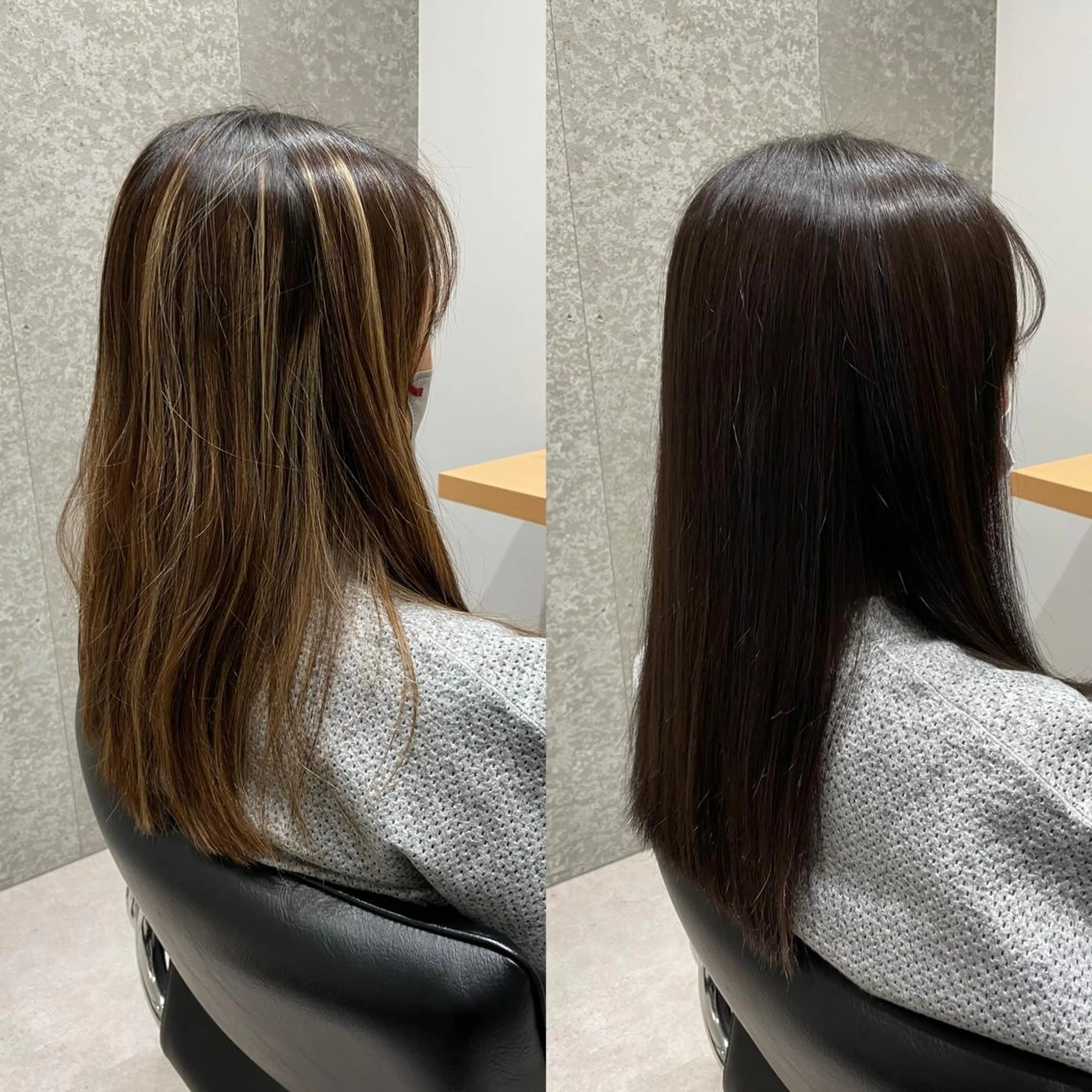 セミロング カラー アディクシーカラー エドルカラー グレージュ トリートメント 髪質改善ヘアケア 艶髪特化/上田のヘアスタイル