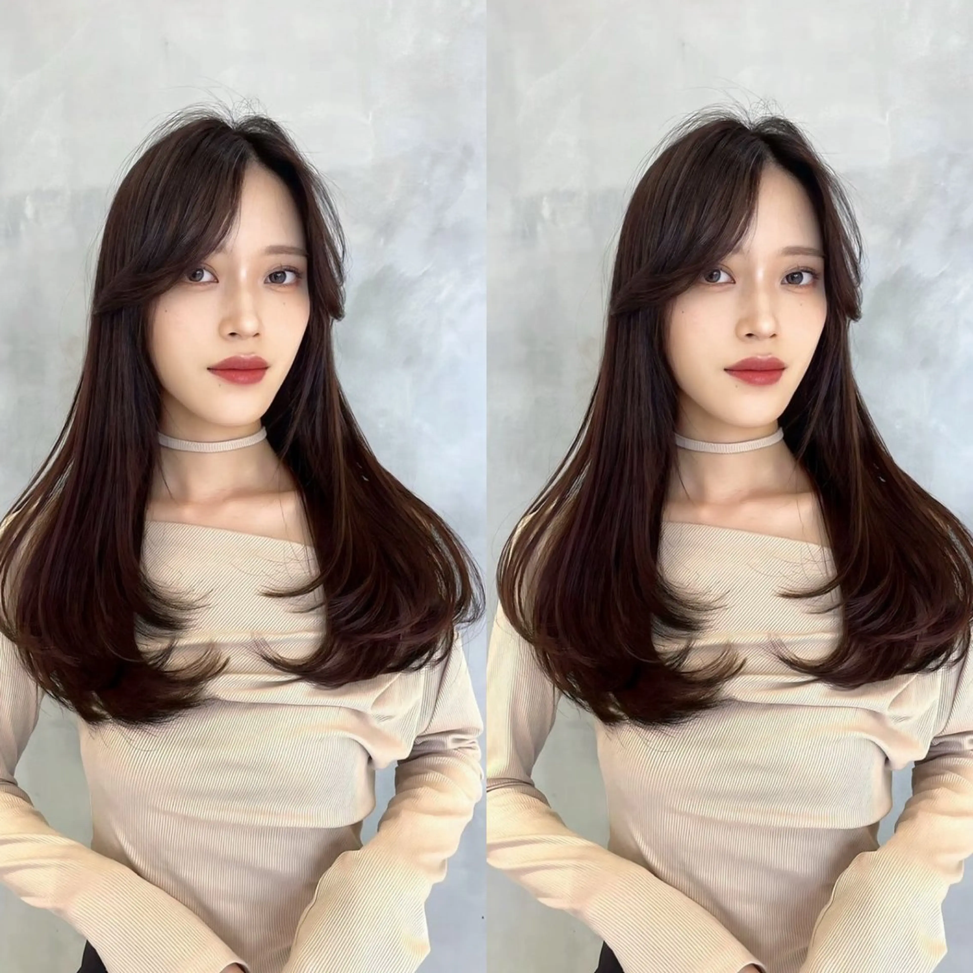 ロング カラー カット トリートメント レイヤー/髪質改善 /透け感カラー/艶髪のヘアスタイル