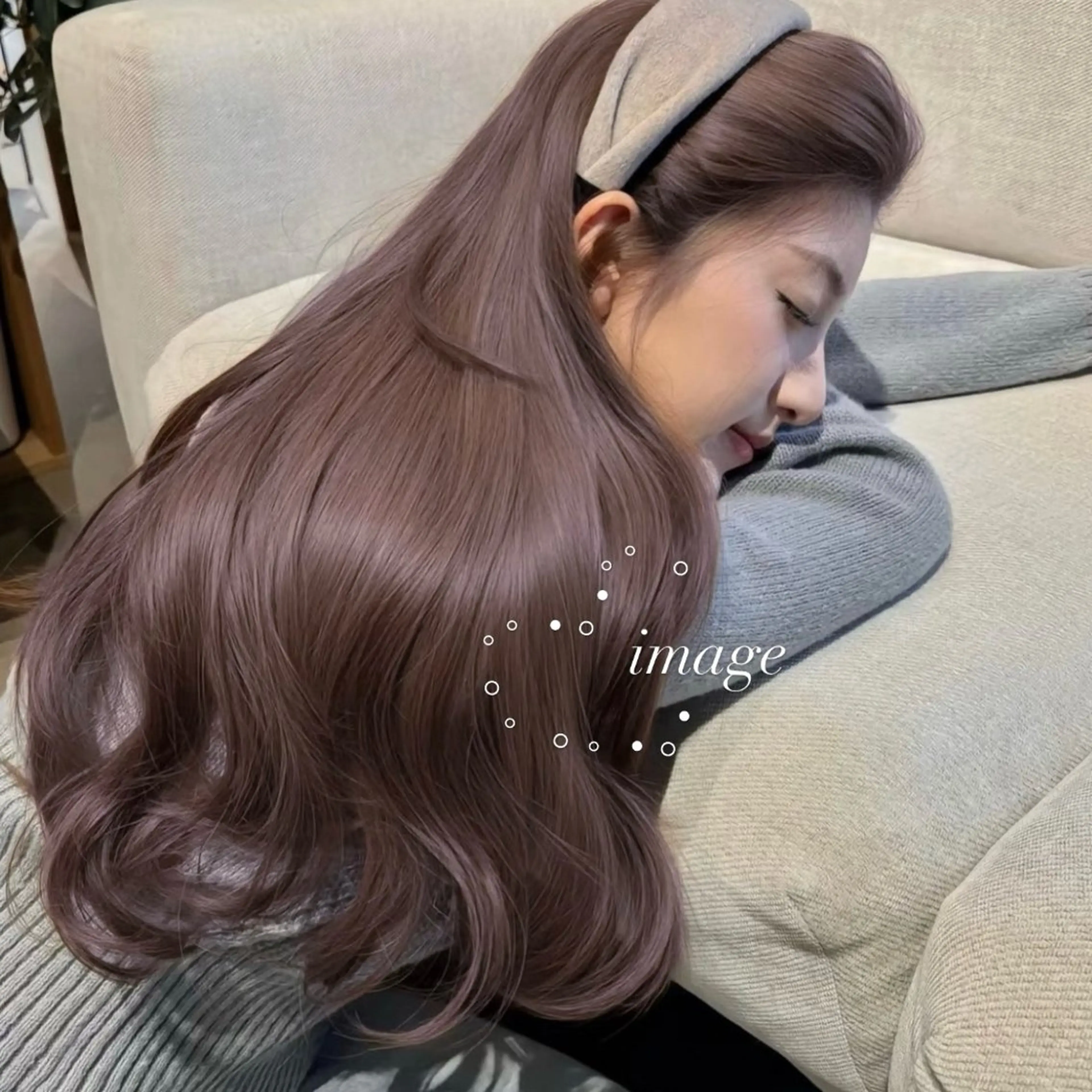 ロング ヘアカラー トリートメント 淡色ラベンダー♡ ニーナ🎀🦙のヘアスタイル