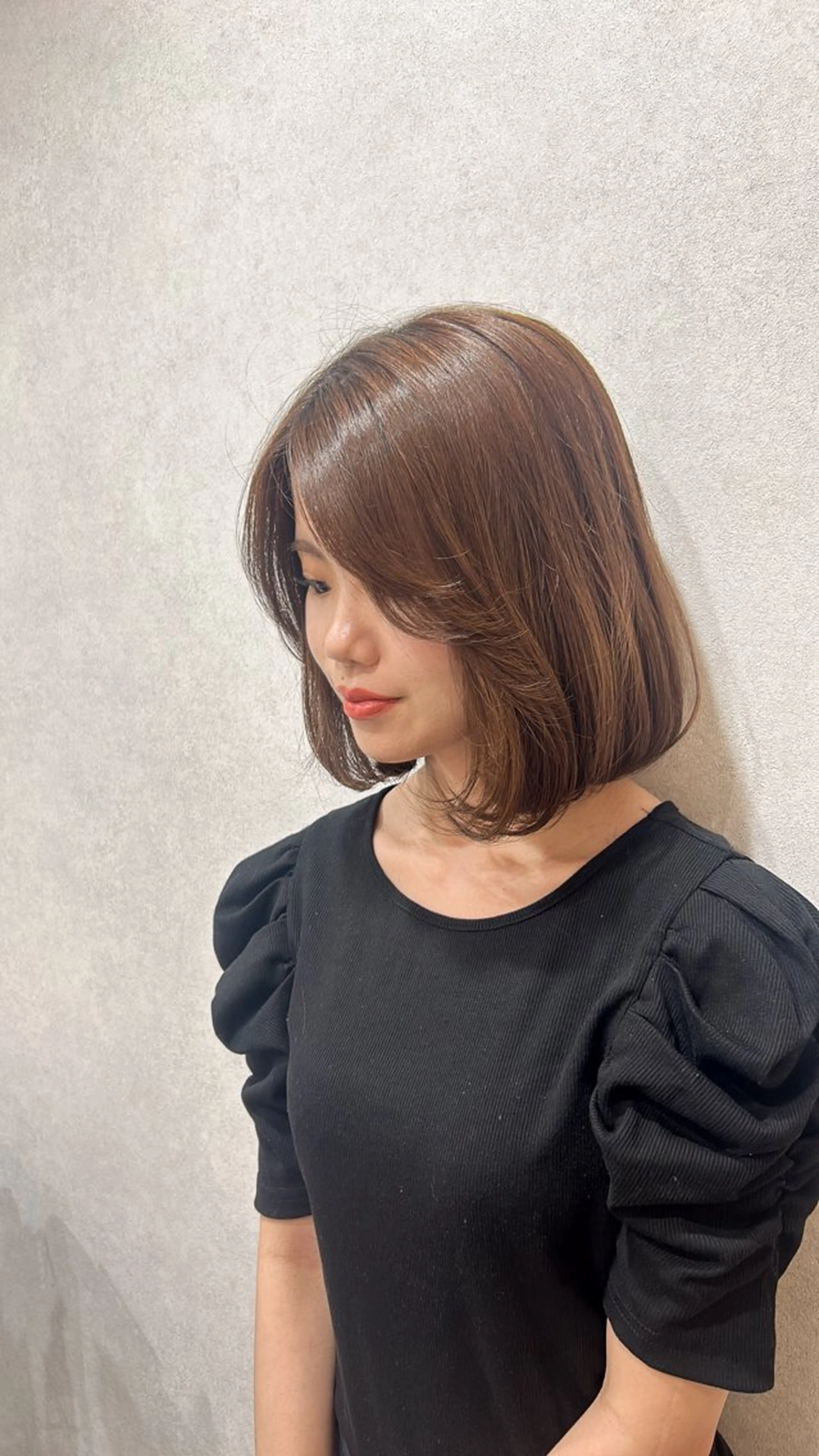 ミディアム ボブ 韓国風ヘア 柔らかい縮毛矯正/ ボブ/北林のヘアスタイル