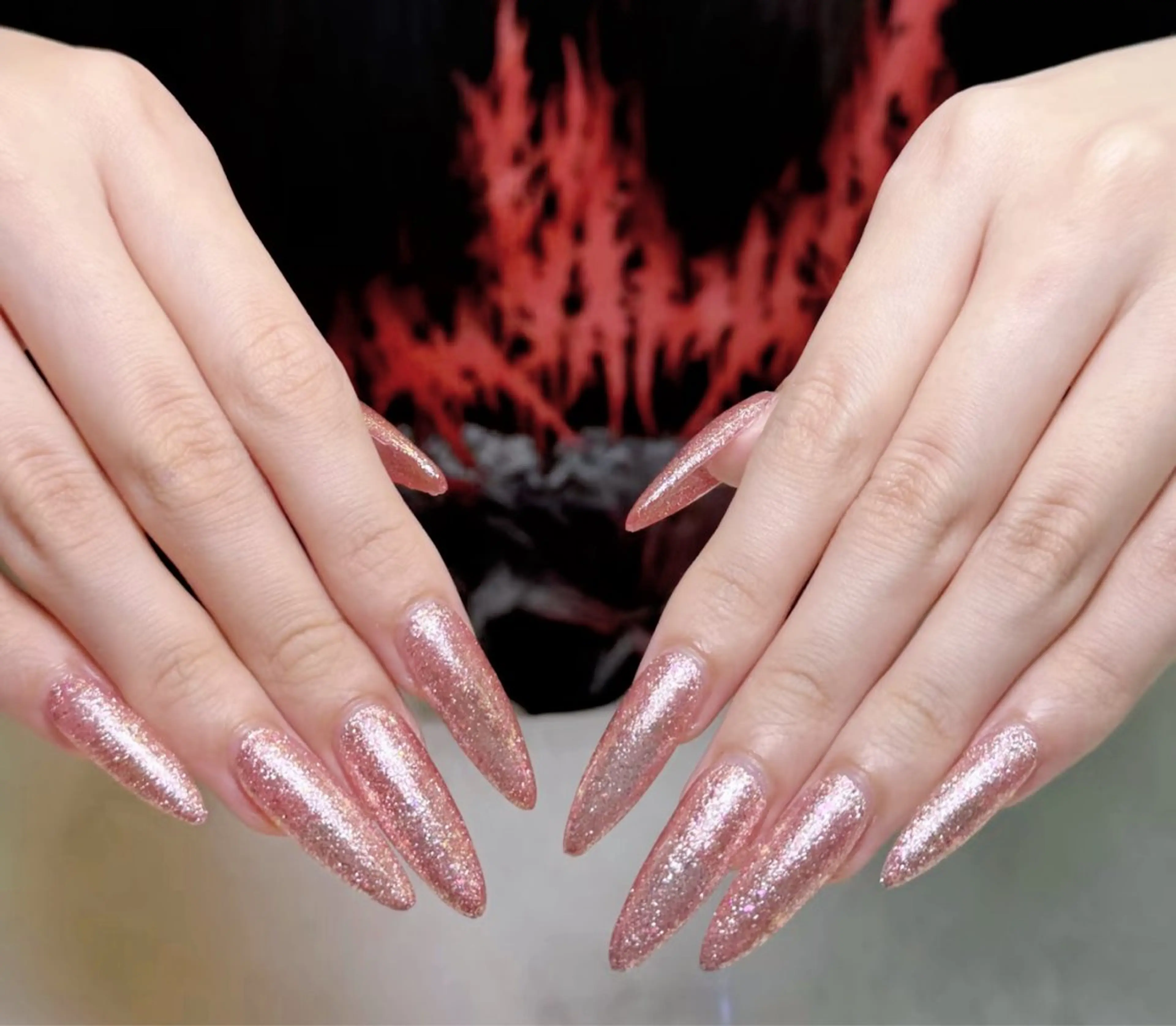 ネイル オーロラネイル フットネイル フレンチネイル ジェルネイル ガラスフレンチ ハンドネイル ╹◡╹Mimoミモ Eye&Nailのマツエク・マツパデザイン