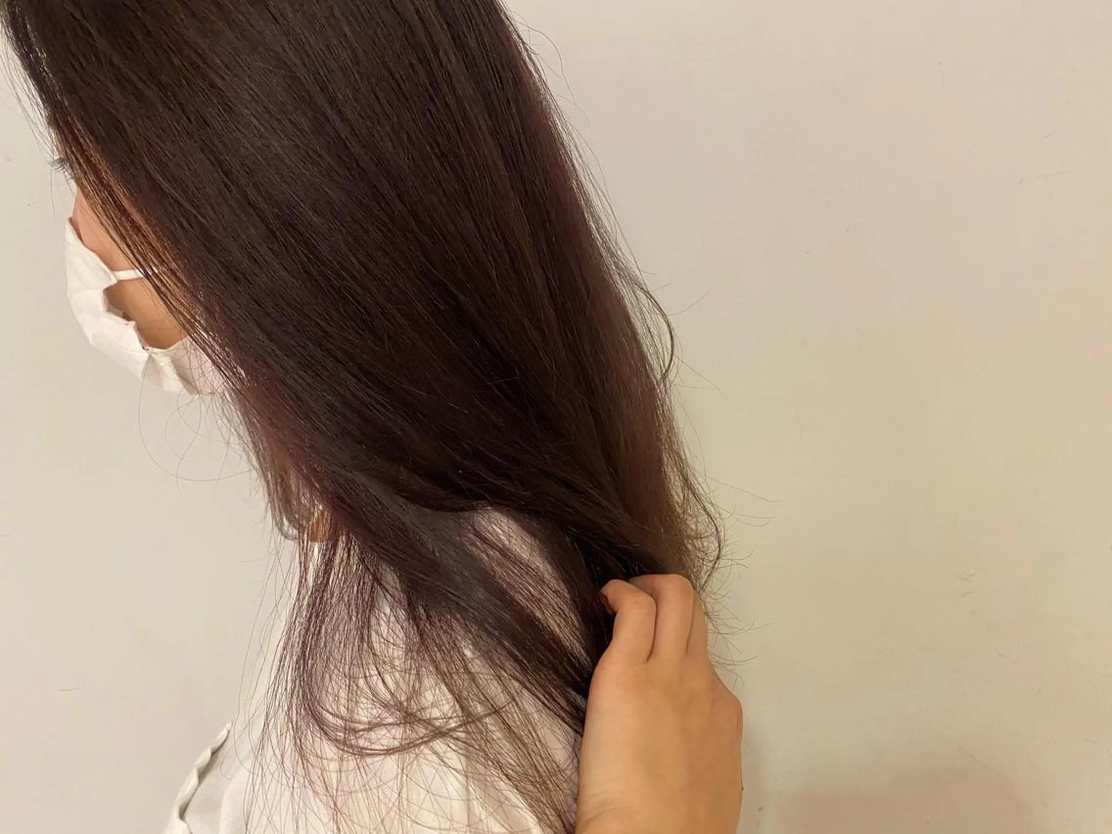 ロング カラー ベージュカラー ピンクカラー ピンクベージュ 山本 銘子のヘアスタイル