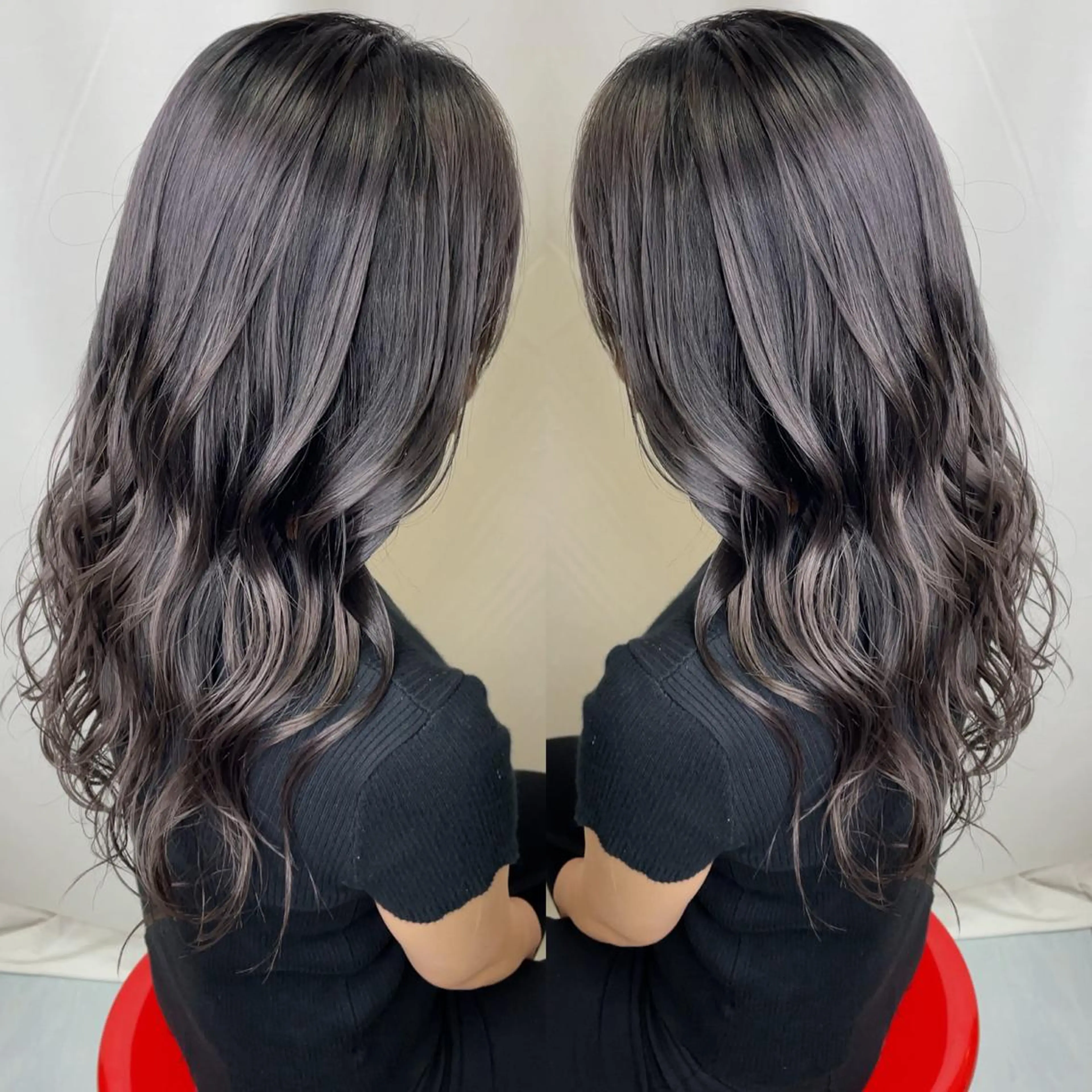 セミロング カラー 縮毛/レイヤー 韓国/橋口のヘアスタイル