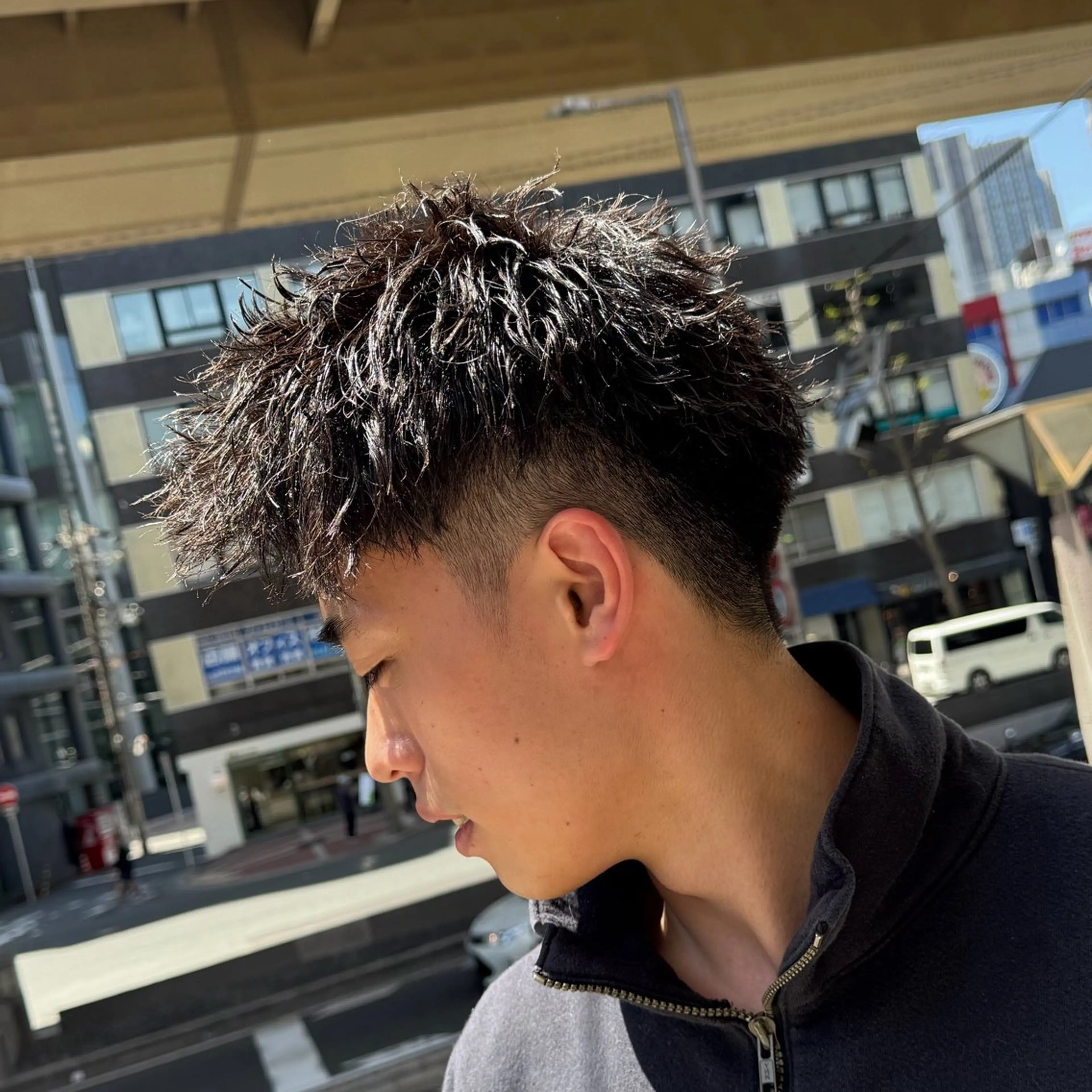 ショート パーマ メンズ カット パーマ トリートメント 梅田/メンズパーマ /短髪/田中崇奨のヘアスタイル