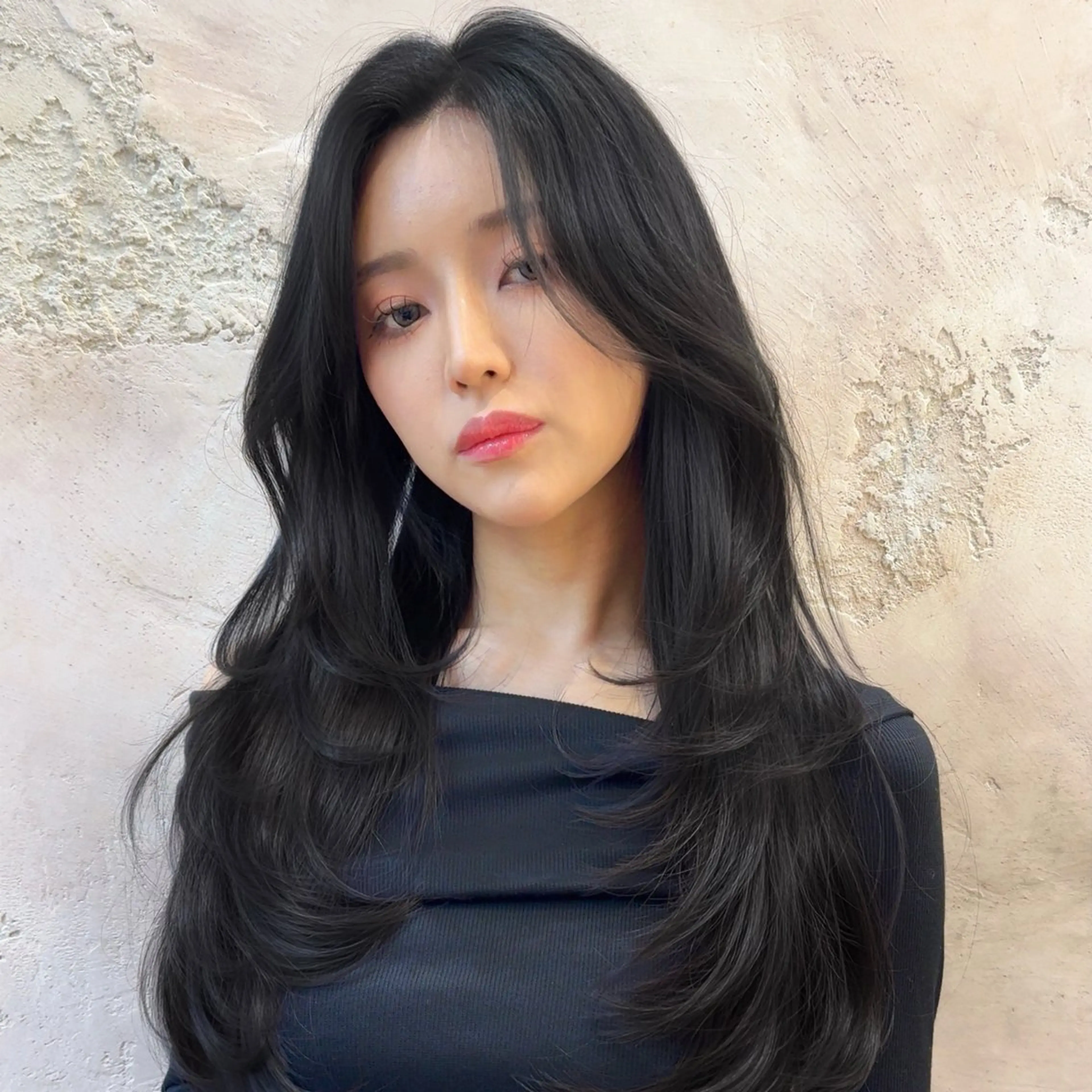 ロング カラー 黒髪 ブルーカラー ブルーブラック ケアカラー 透明感カラー カット ヘアカラー トリートメント 透明感カラー/艶髪/ 縮毛矯正/たくまのヘアスタイル