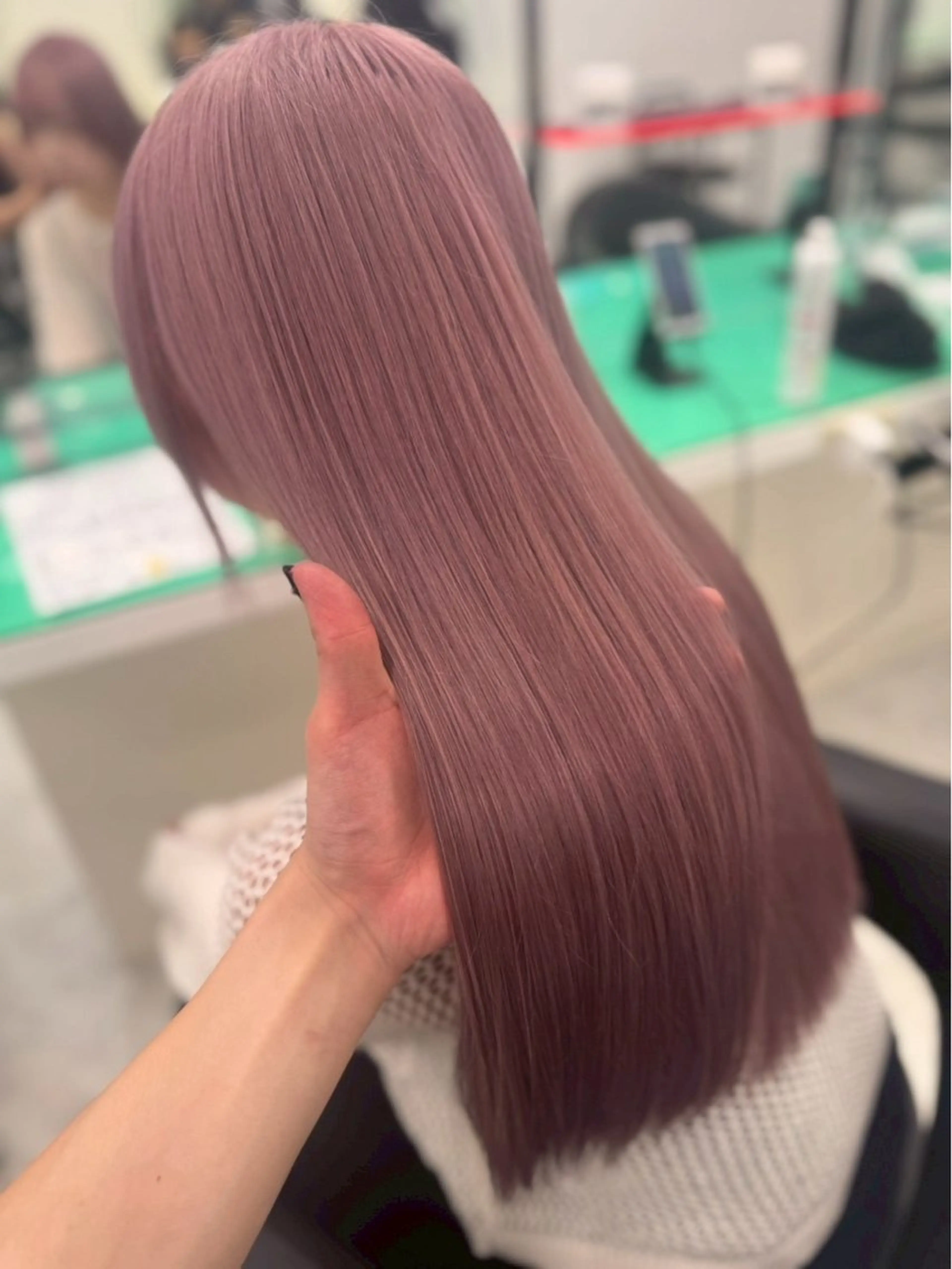 セミロング カラー ヘアアレンジ ベージュカラー 黒髪 ピンクカラー ピンクベージュ ヘアカラー トリートメント ヘアセット 🫧モテる💗ダメー ジレスハイトーン🫧のヘアスタイル