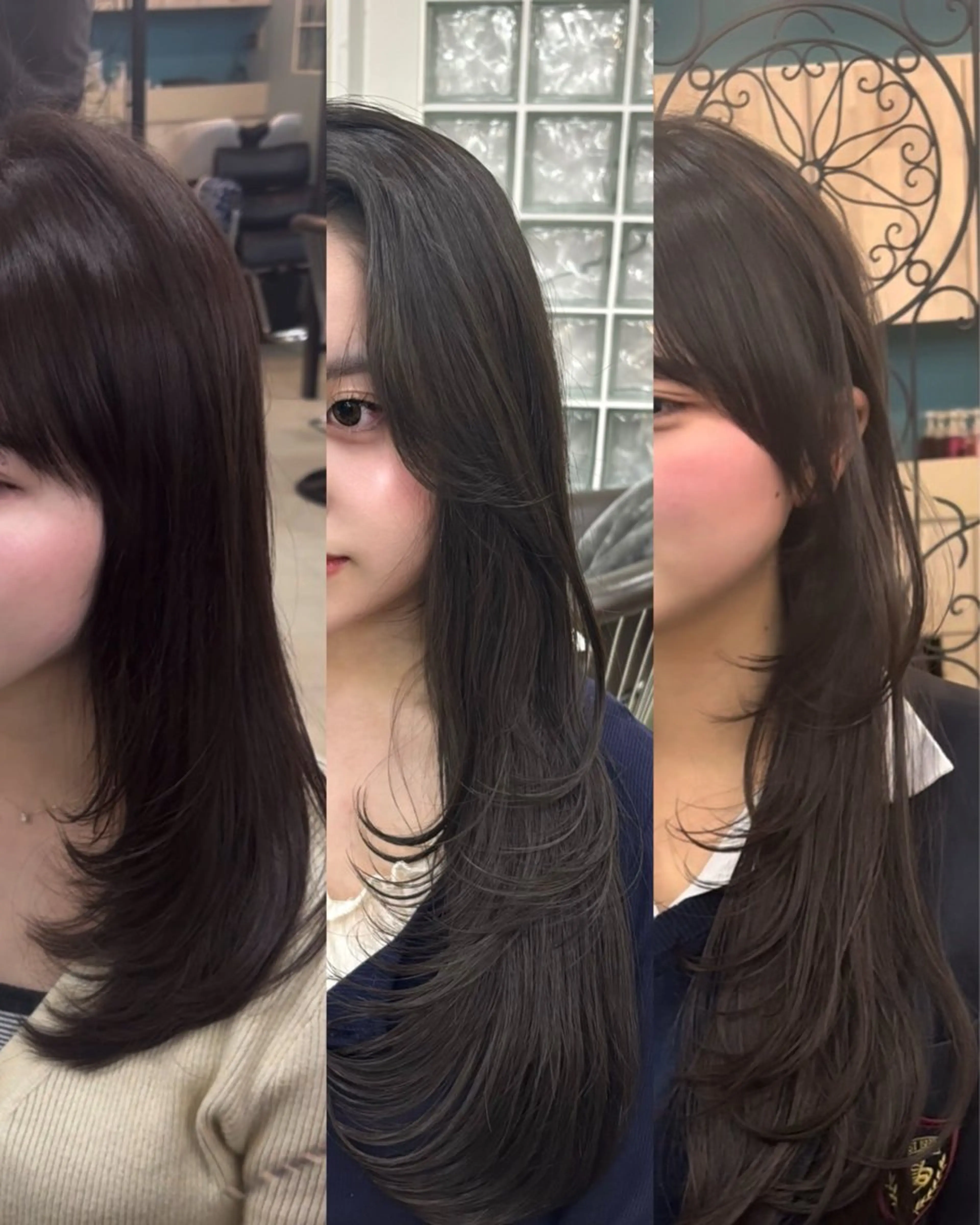ロング レイヤーカット 似合わせカット カット ヘアカラー トリートメント レイヤー/ハッシュカ ット/顔周り/フウカのヘアスタイル