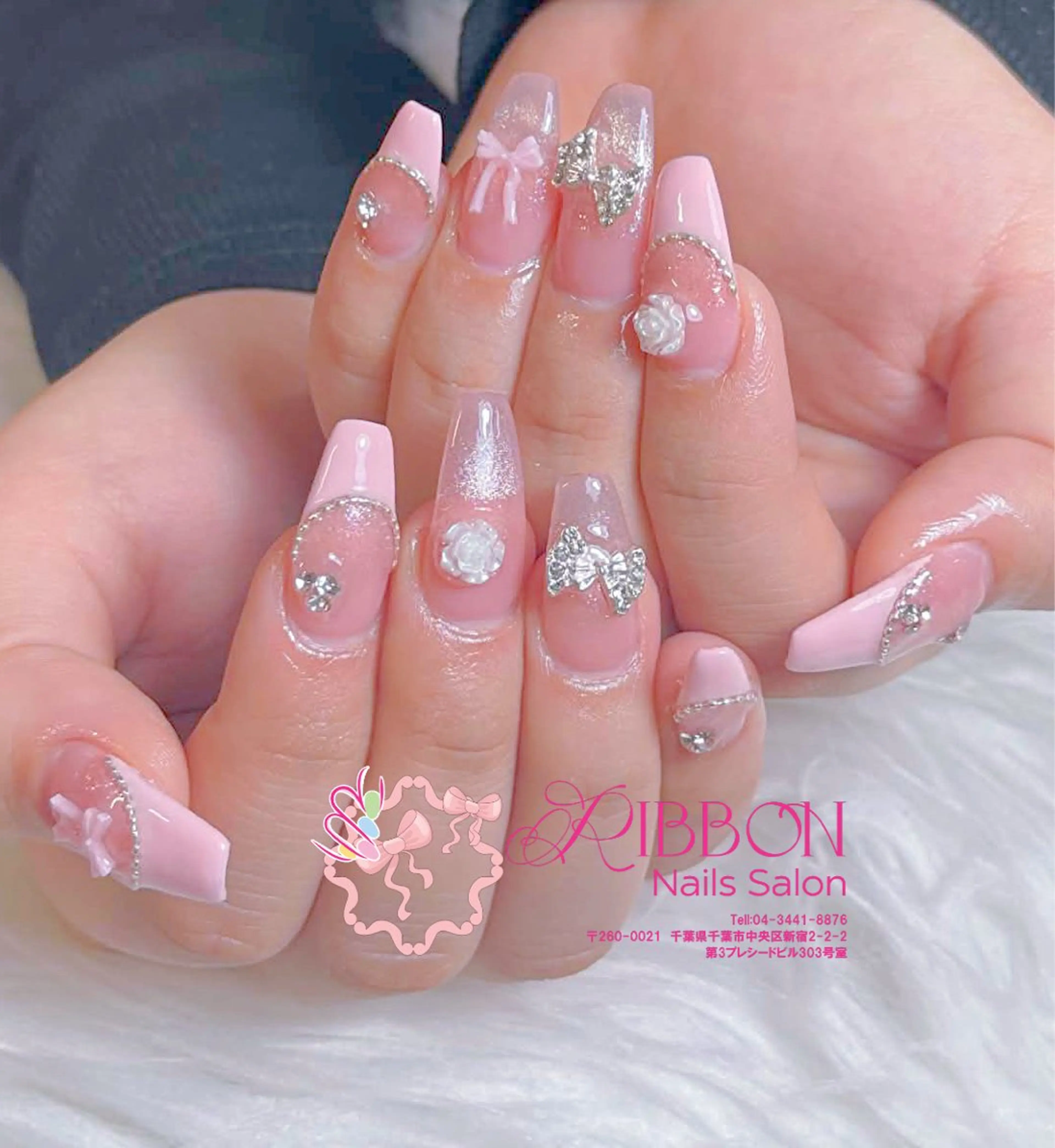 ネイル フレンチネイル ジェルネイル マグネットネイル 持ち込み ニュアンスネイル ハンドネイル Ribbonnail salonのネイルデザイン