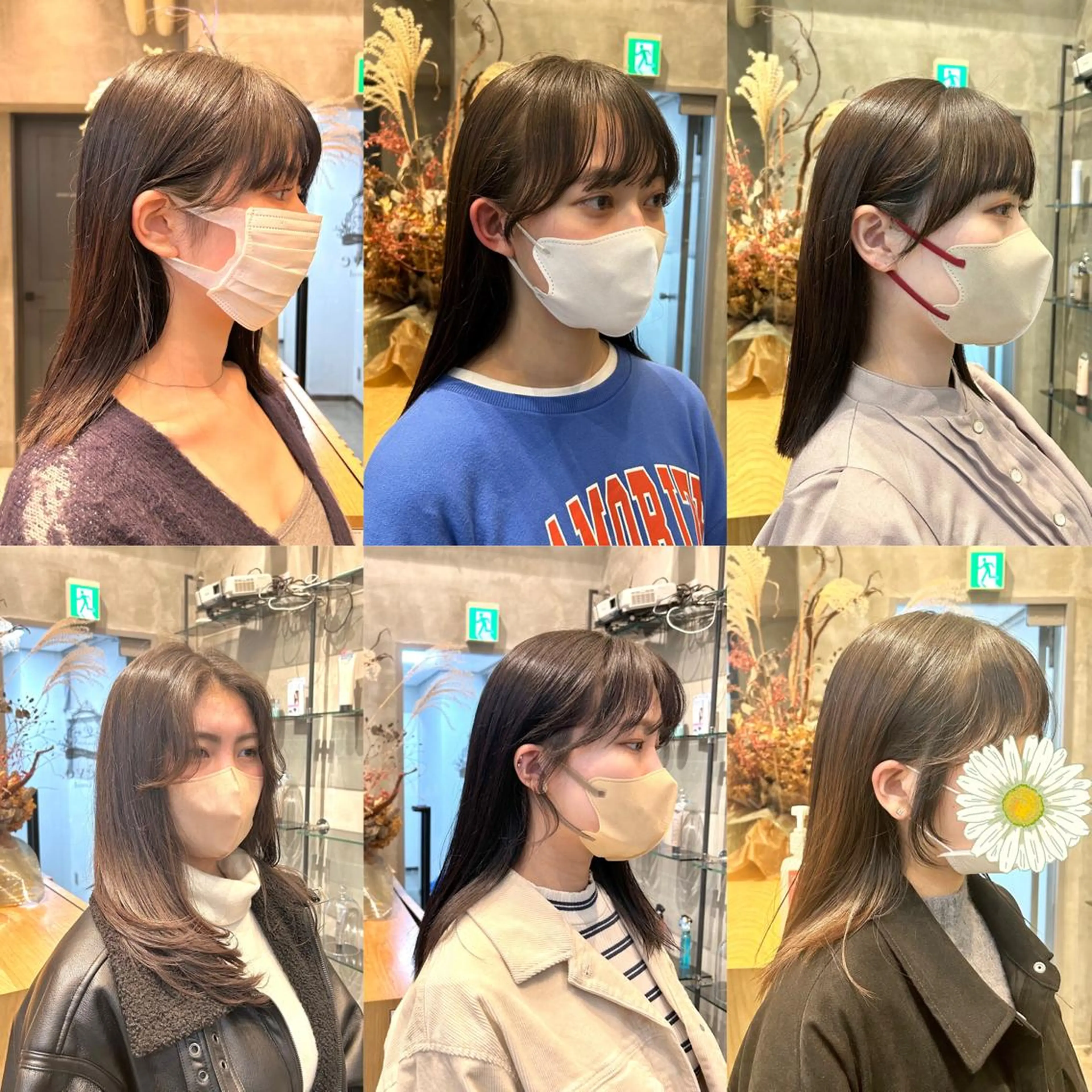 セミロング ボブ 顔周りカット 韓国風ヘア レイヤーカット 縮毛矯正・似合わせ タナカ レイヤのヘアスタイル