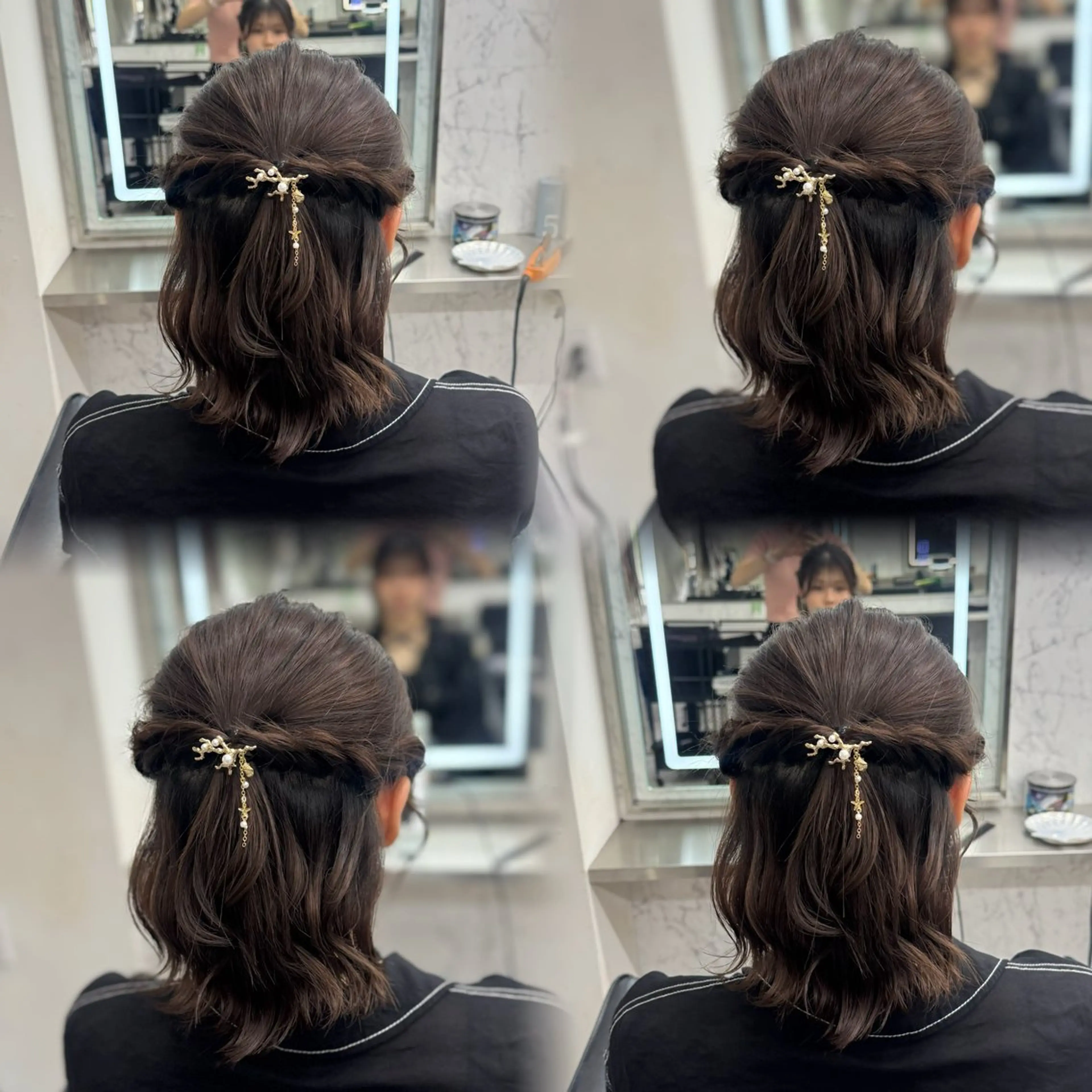 ショート ヘアアレンジ ハーフアップ 韓国風ヘア ヘアセット JPCY MIRIYAのヘアスタイル