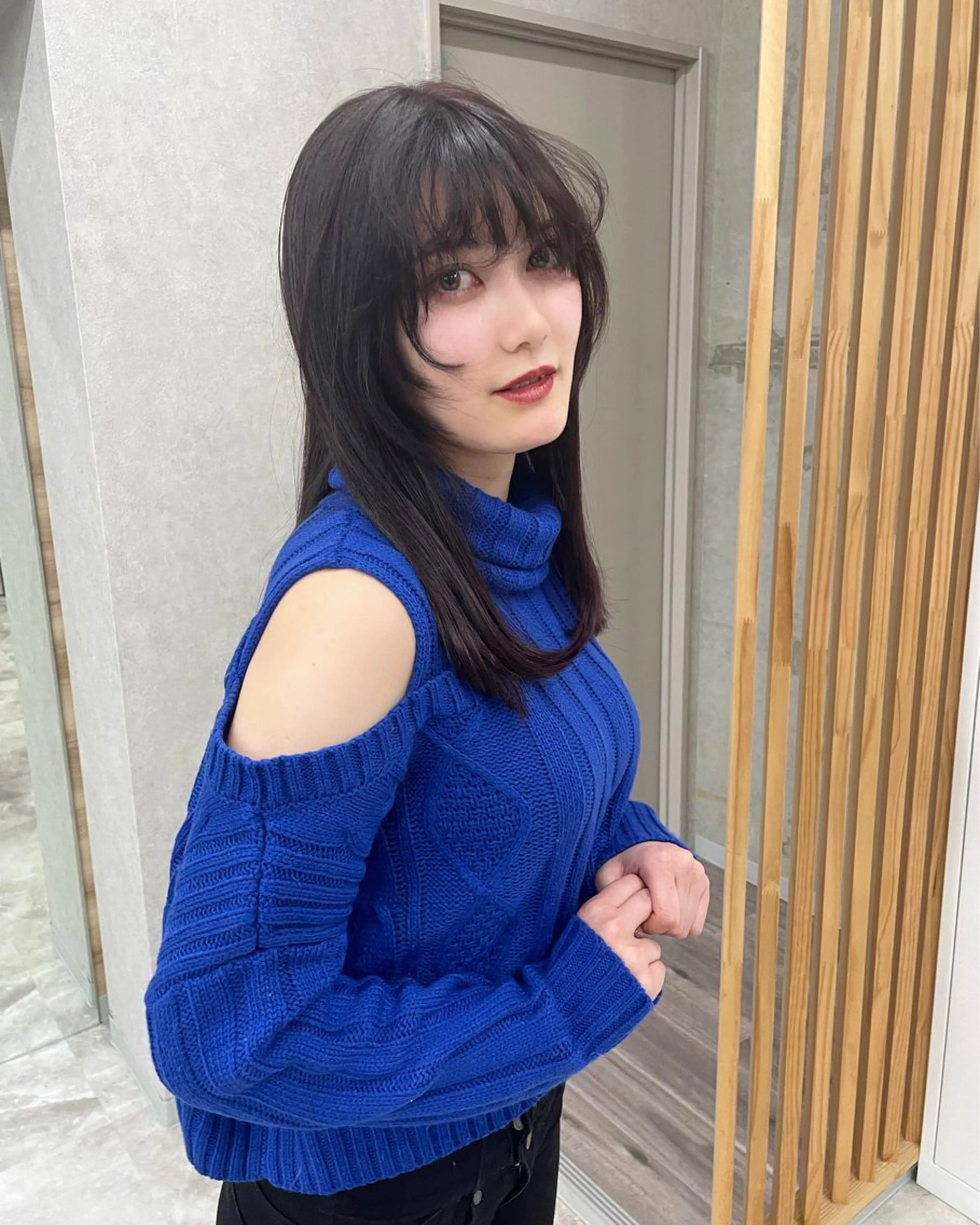 セミロング カラー 透明感カラー ラベンダーカラー ヘアカラー ブリーチ/ベージュ 💕/momoaのヘアスタイル